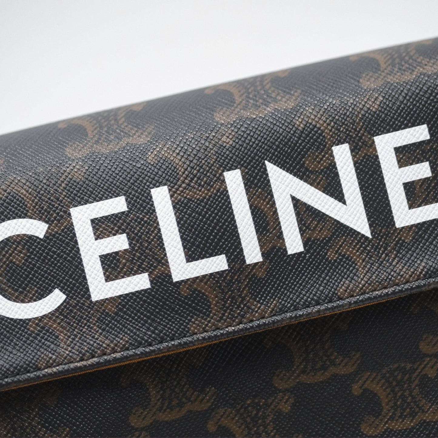 Celine Triangle Crossbody Bag Triomphe Canvas Tan