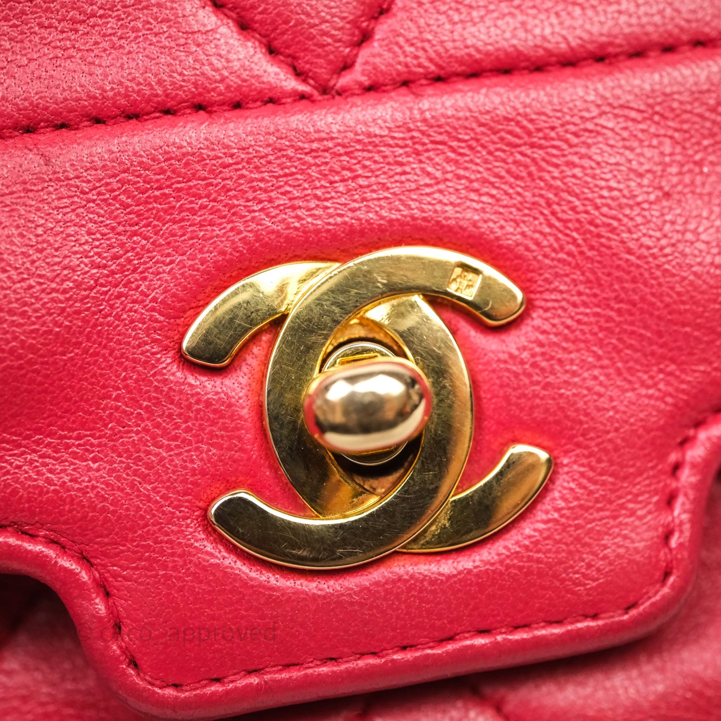 Chanel Vintage Mini Bijoux Chain Flap Bag Red Gold Hardware