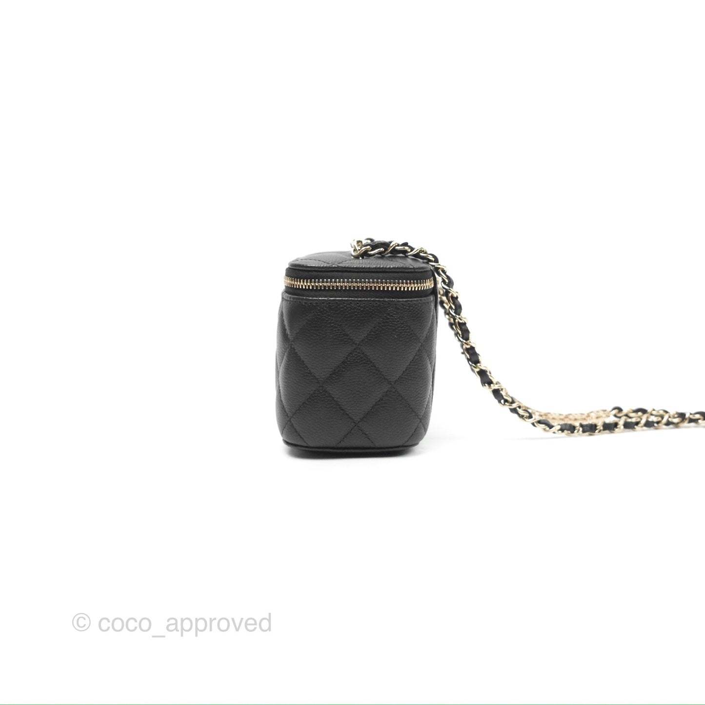 Chanel Mini Vanity With CC Chain Black Caviar Gold Hardware