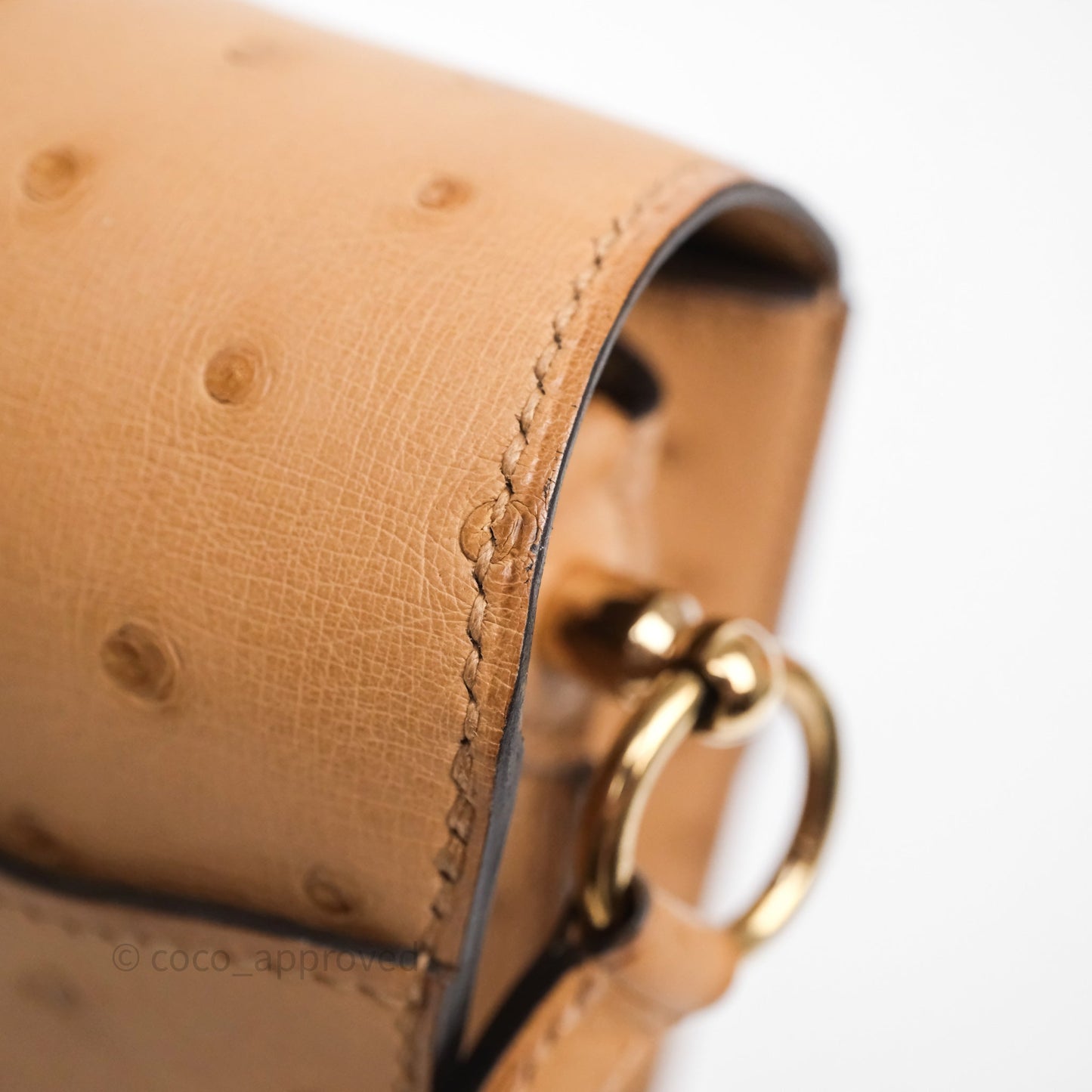 Hermès Roulis Mini 18 Chai 0M Ostich Gold Hardware