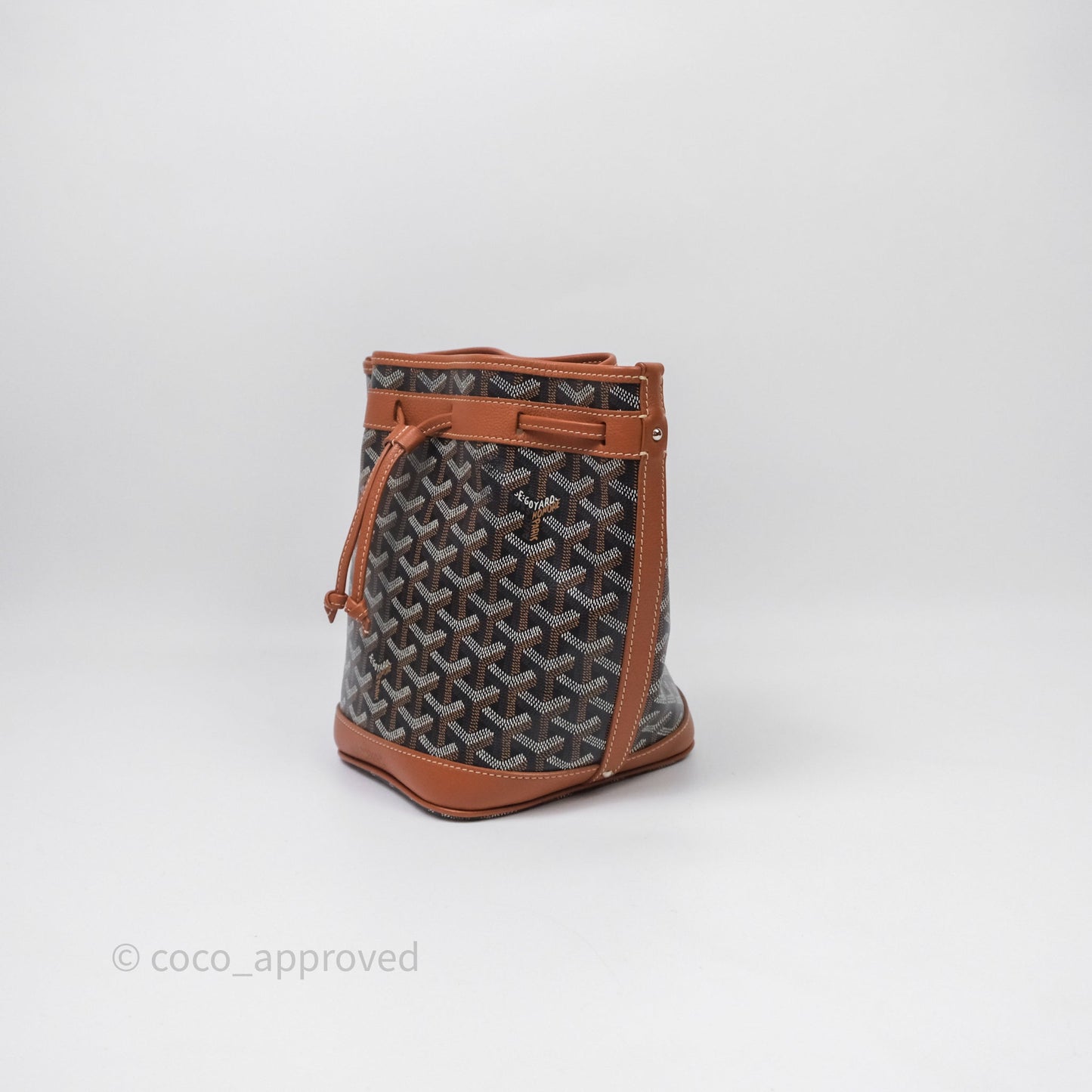Goyard Petit Flot Bucket Bag Black & Tan Goyardine