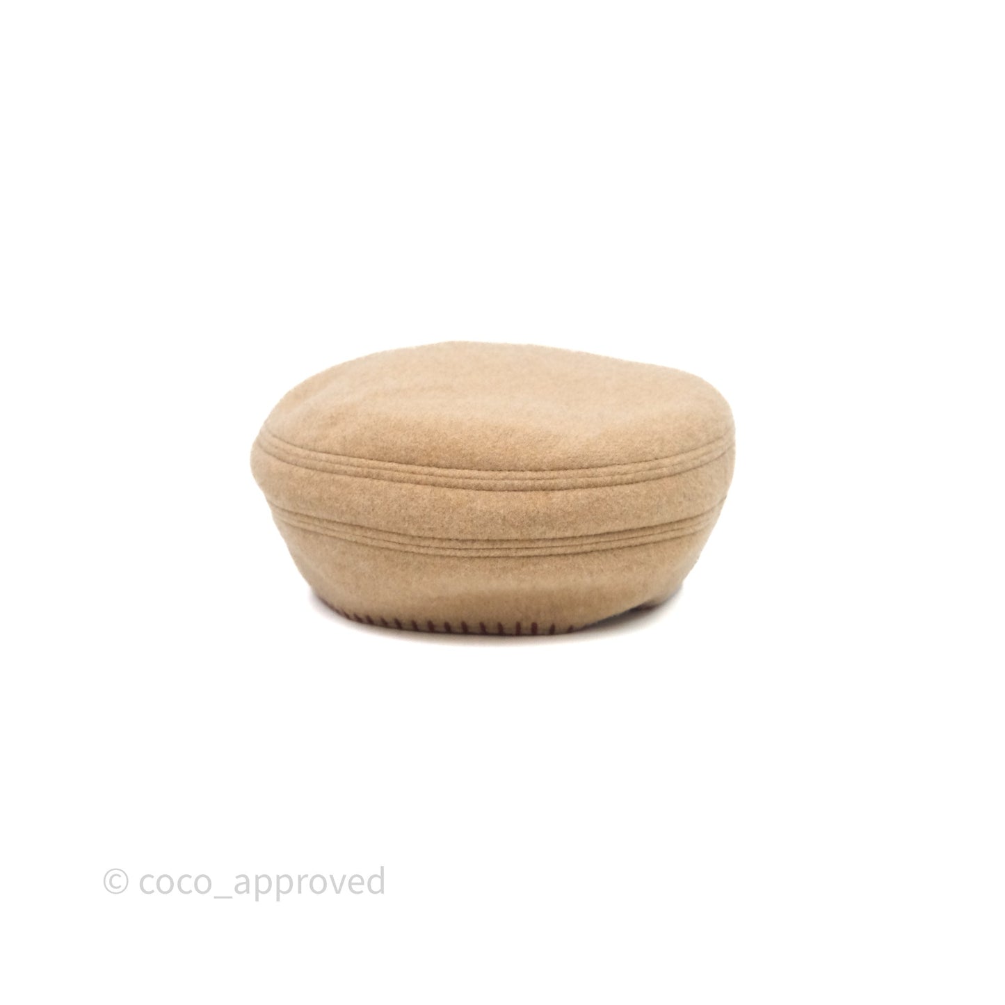 Hermès Saint Honore Beret Cashmere Biscuit 48/ Rouge H 55