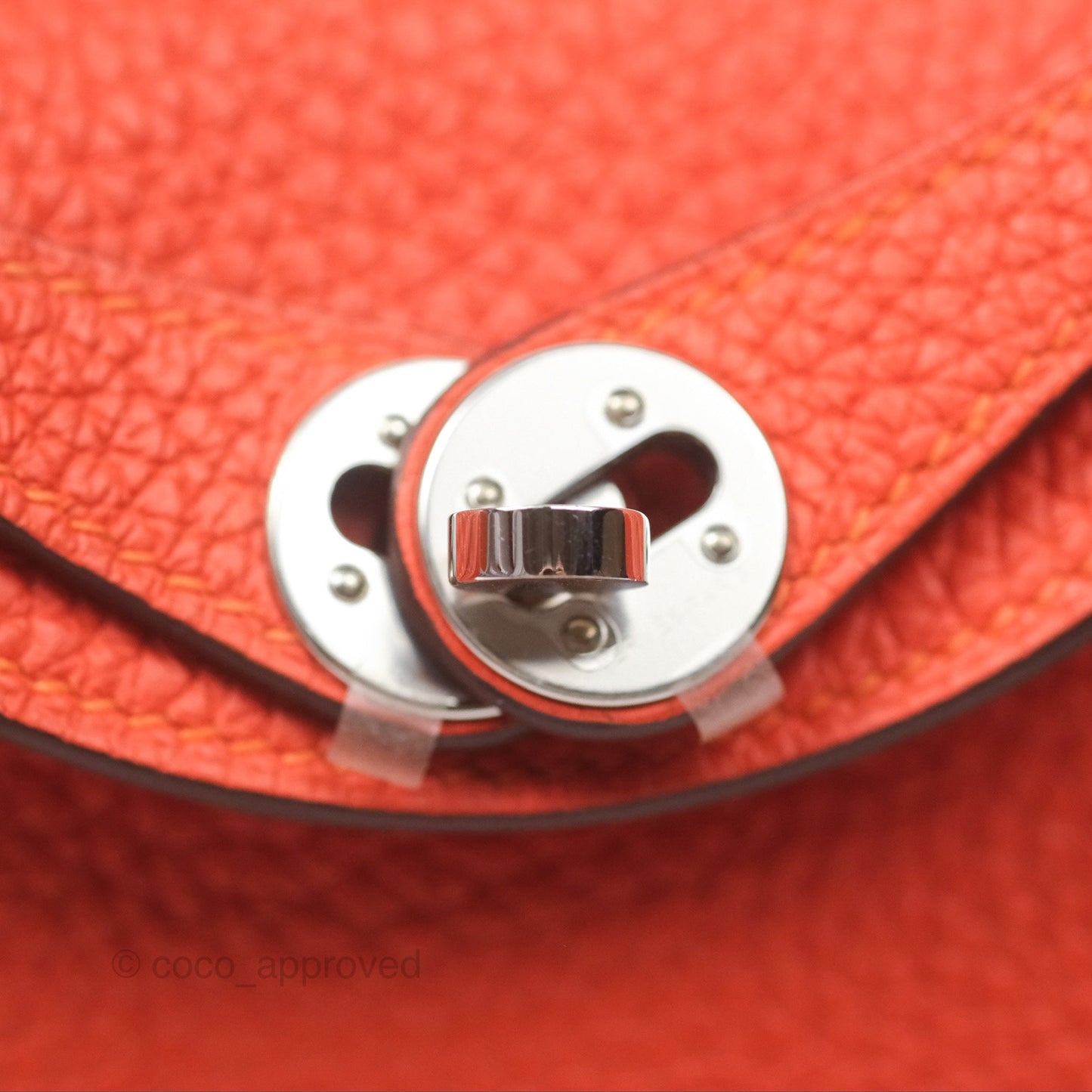 Hermès Mini Lindy 20 Orange Poppy 8V Clemence Palladium Hardware