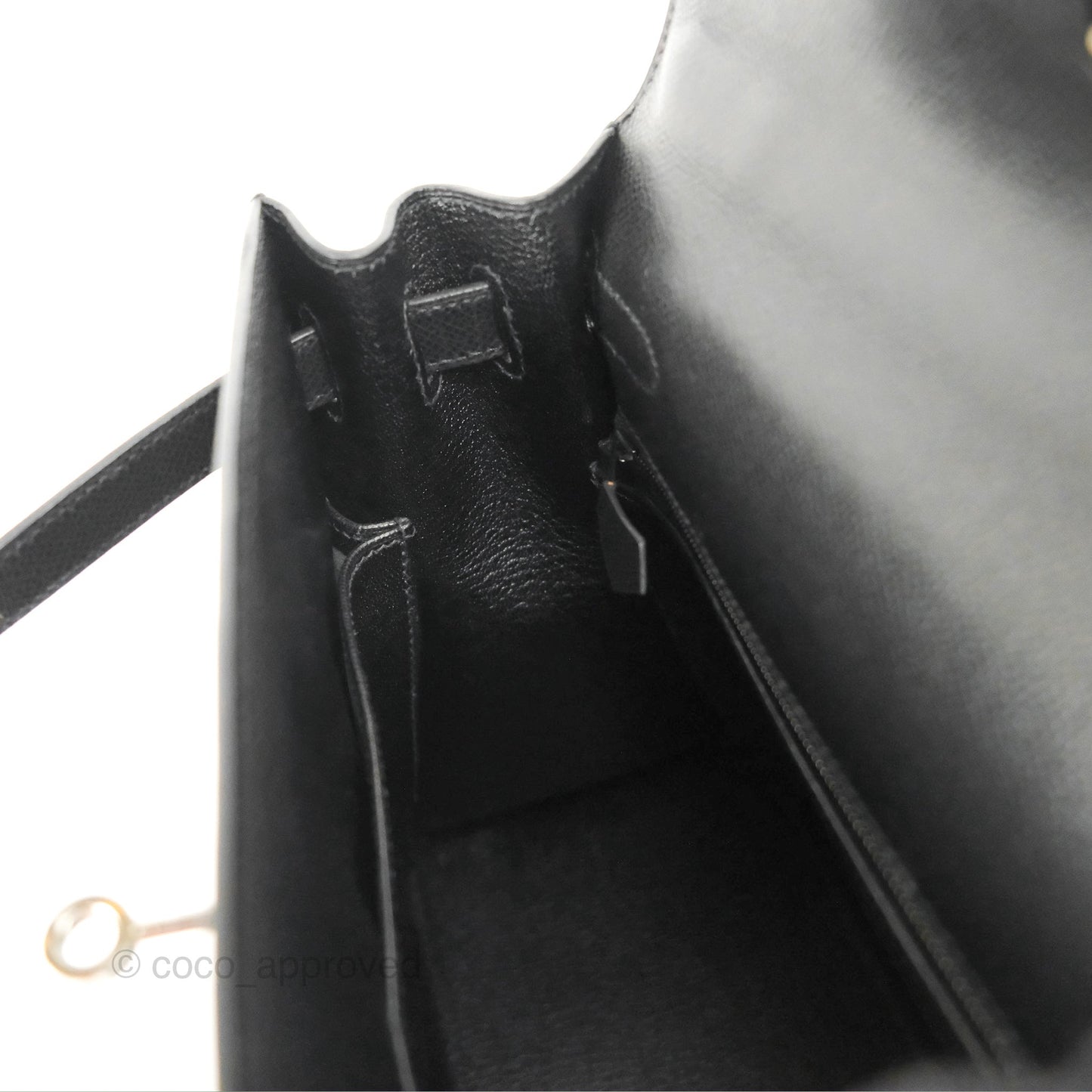Hermès Kelly 32 Sellier Black Epsom Palladium Hardware