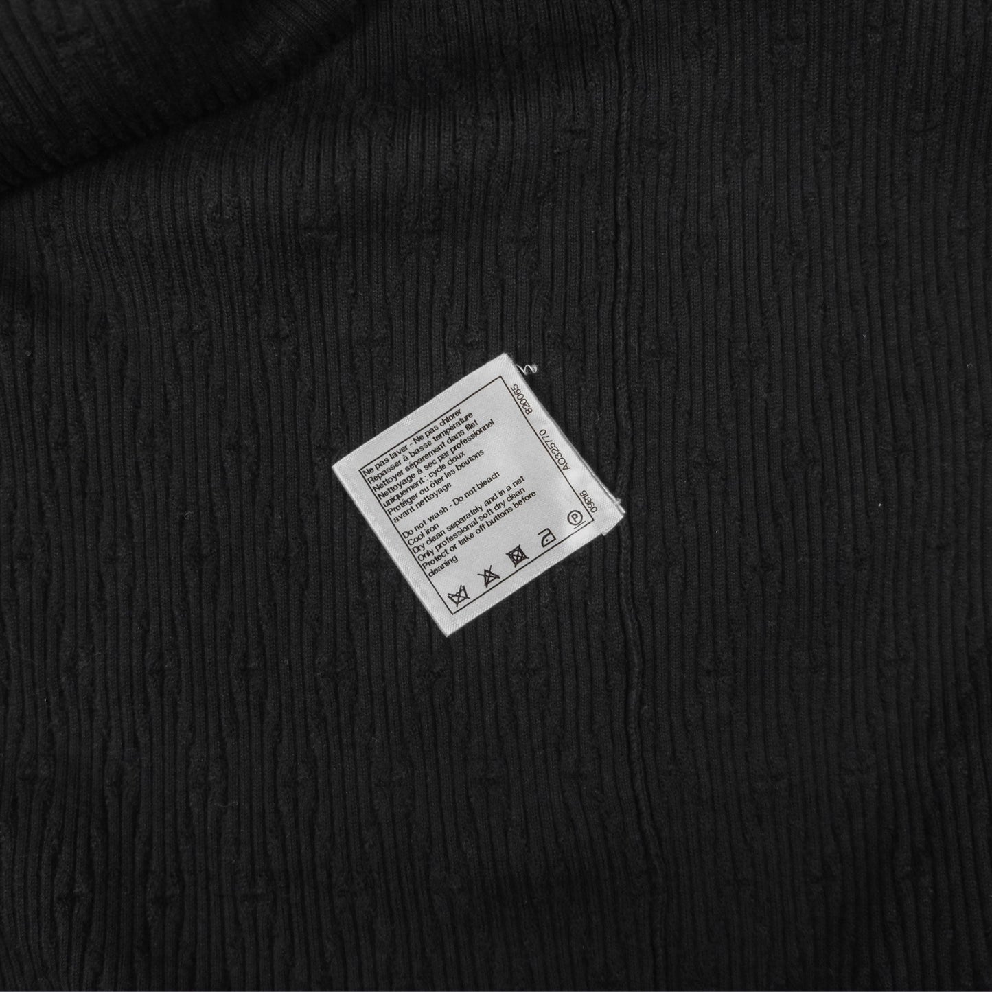 Chanel Ribbed Cardigan Black 16P
