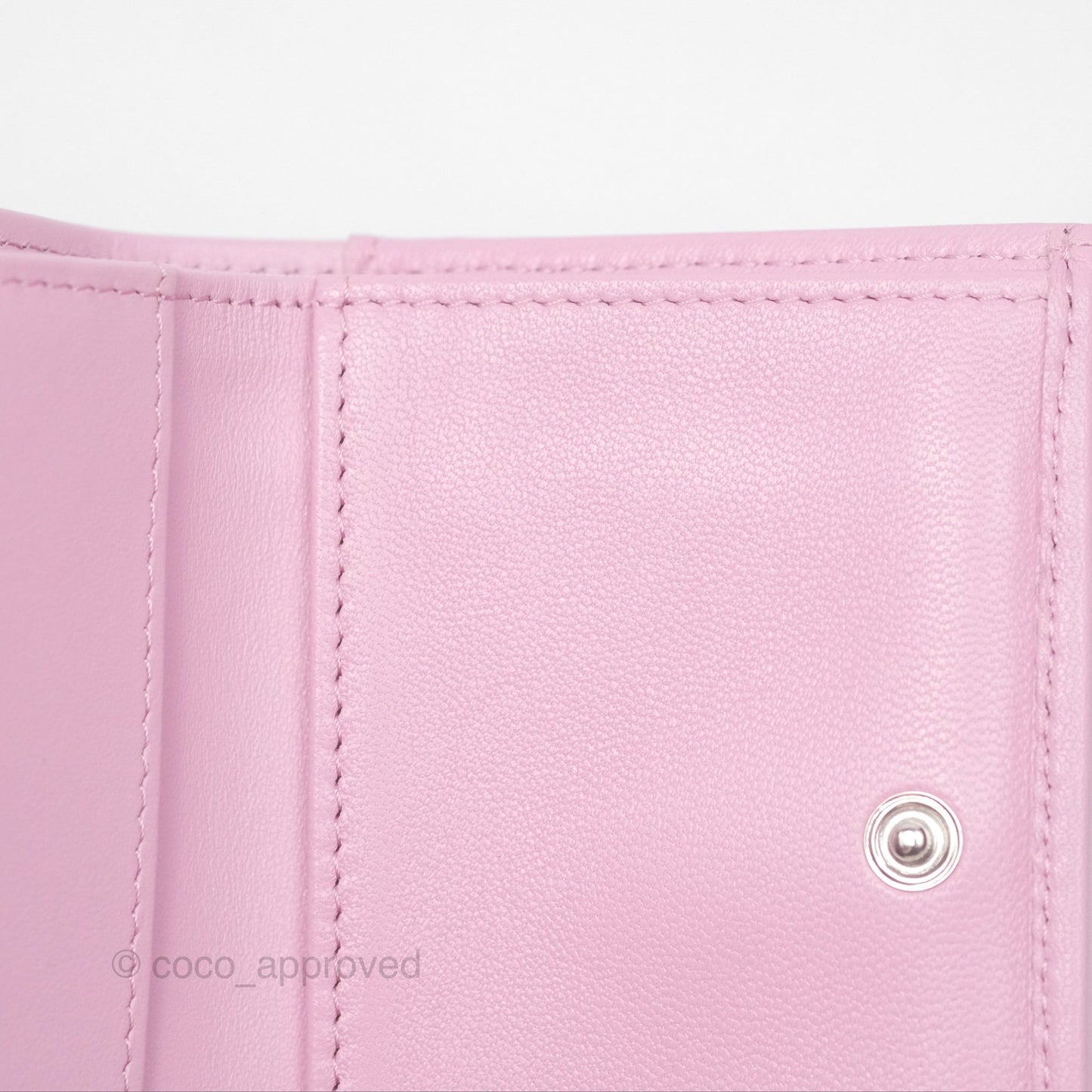 Chanel 19 Short Trifold Wallet Pink Lambskin Silver Hardware