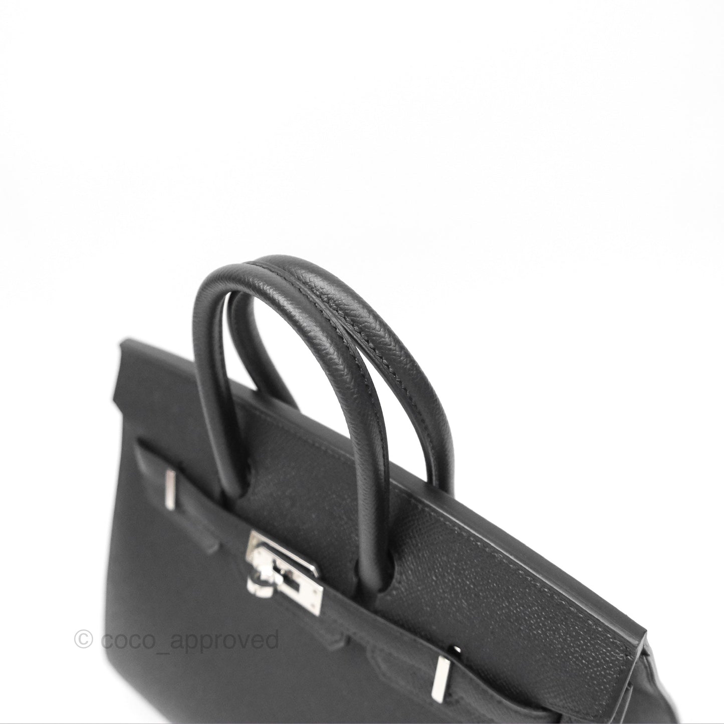 Hermes Birkin 25 Sellier Black Noir 89 Epsom Palladium Hardware