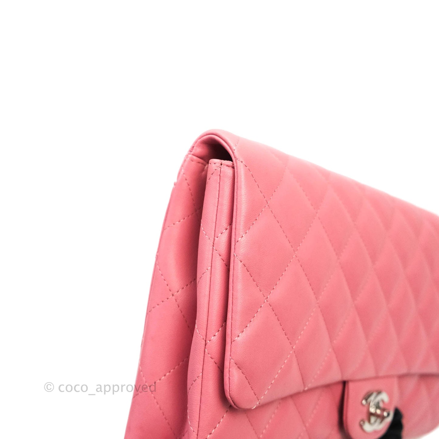Chanel Quilted Clutch with Chain Lambskin Pink Silver Hardware