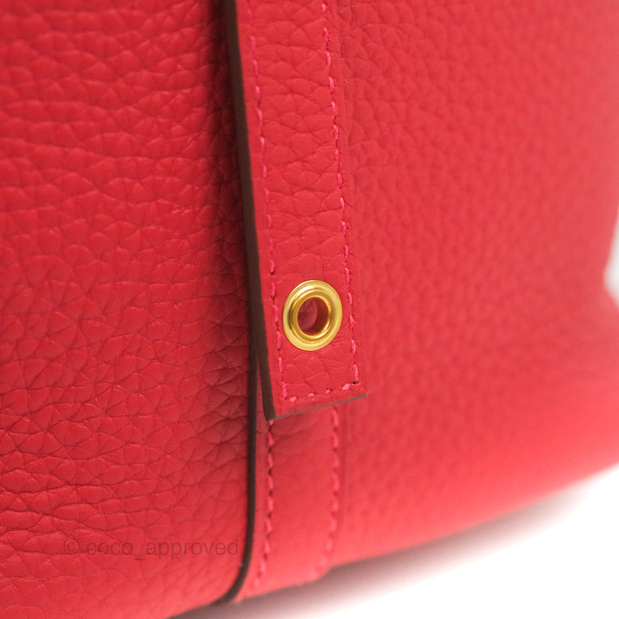 Hermès Picotin 22 Red Rouge Clemence Gold Hardware