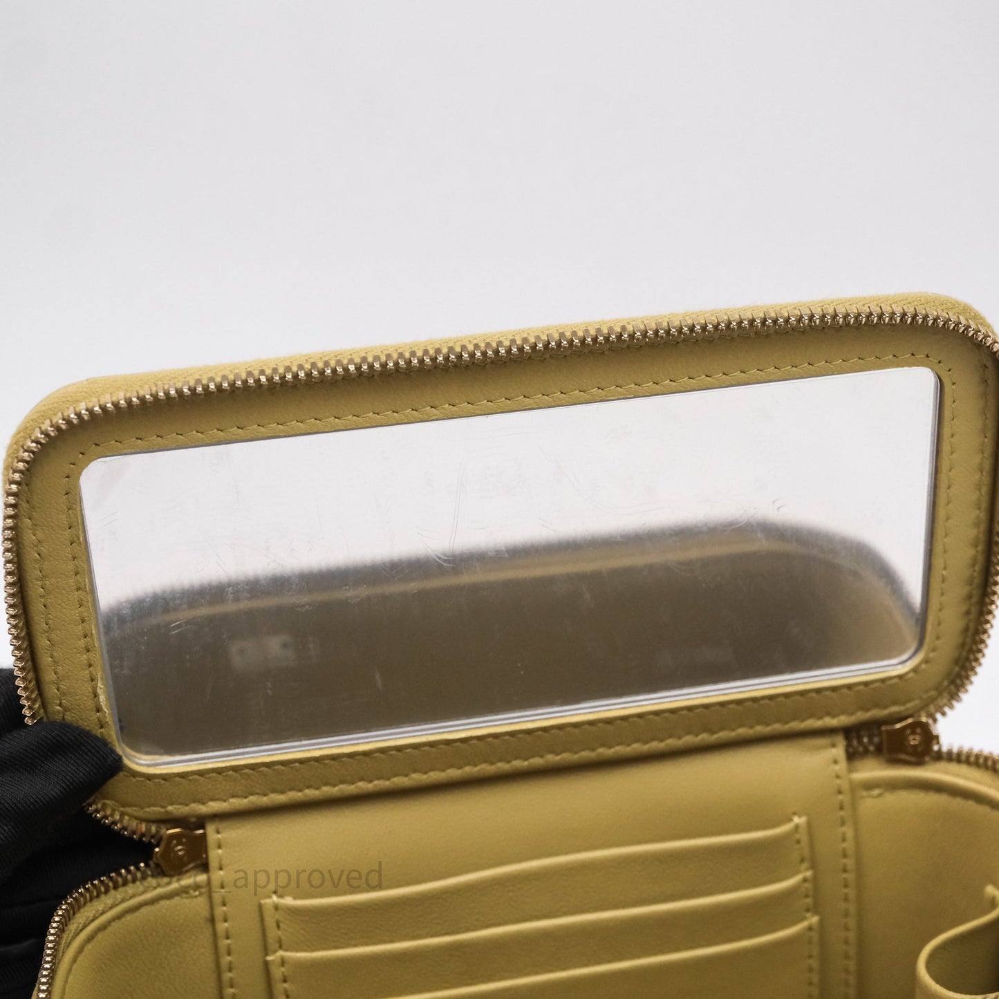 Chanel Top Handle Vanity with Chain Olive Green Lambskin Aged Gold Hardware