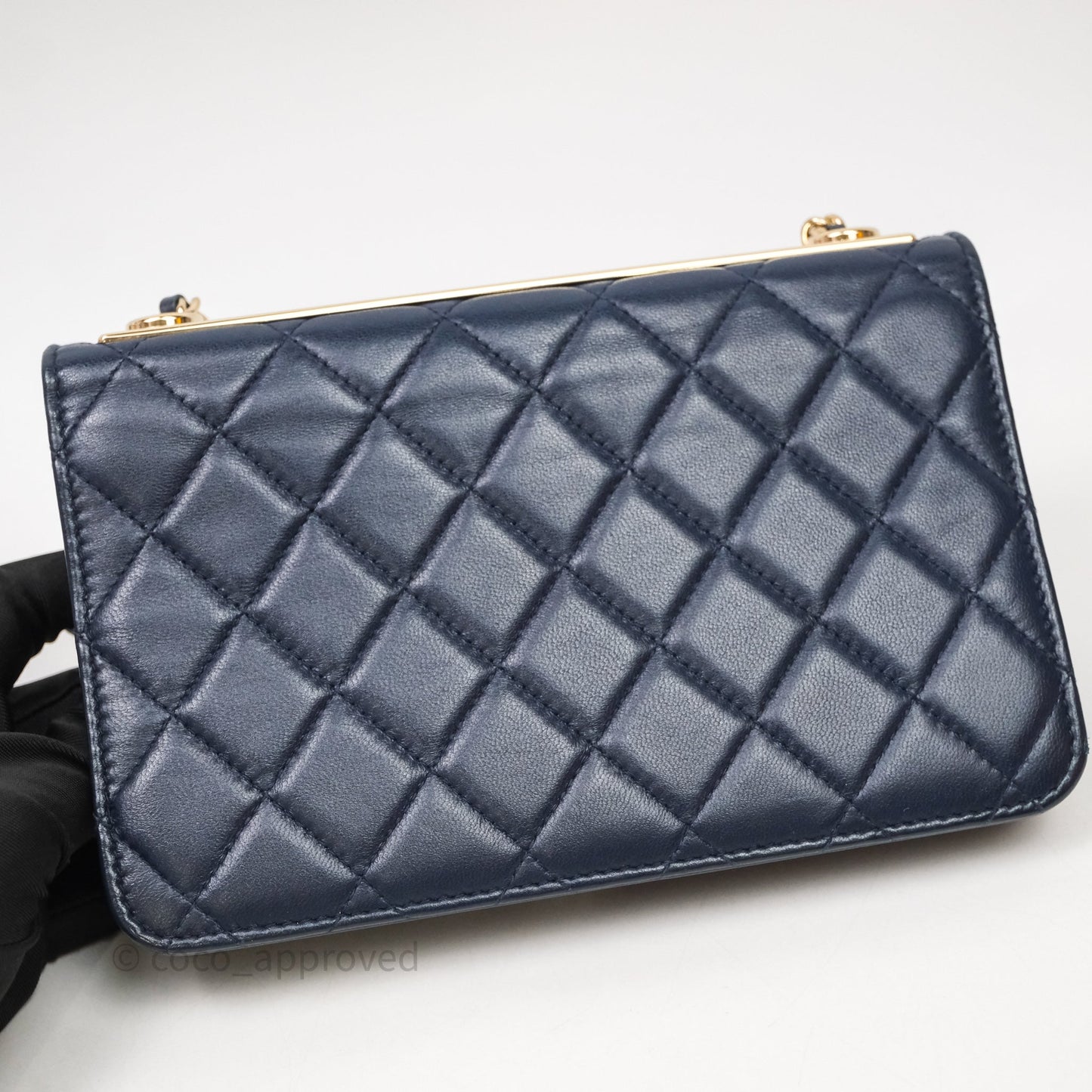 Chanel Trendy CC WOC Wallet On Chain Navy Lambskin Gold Hardware