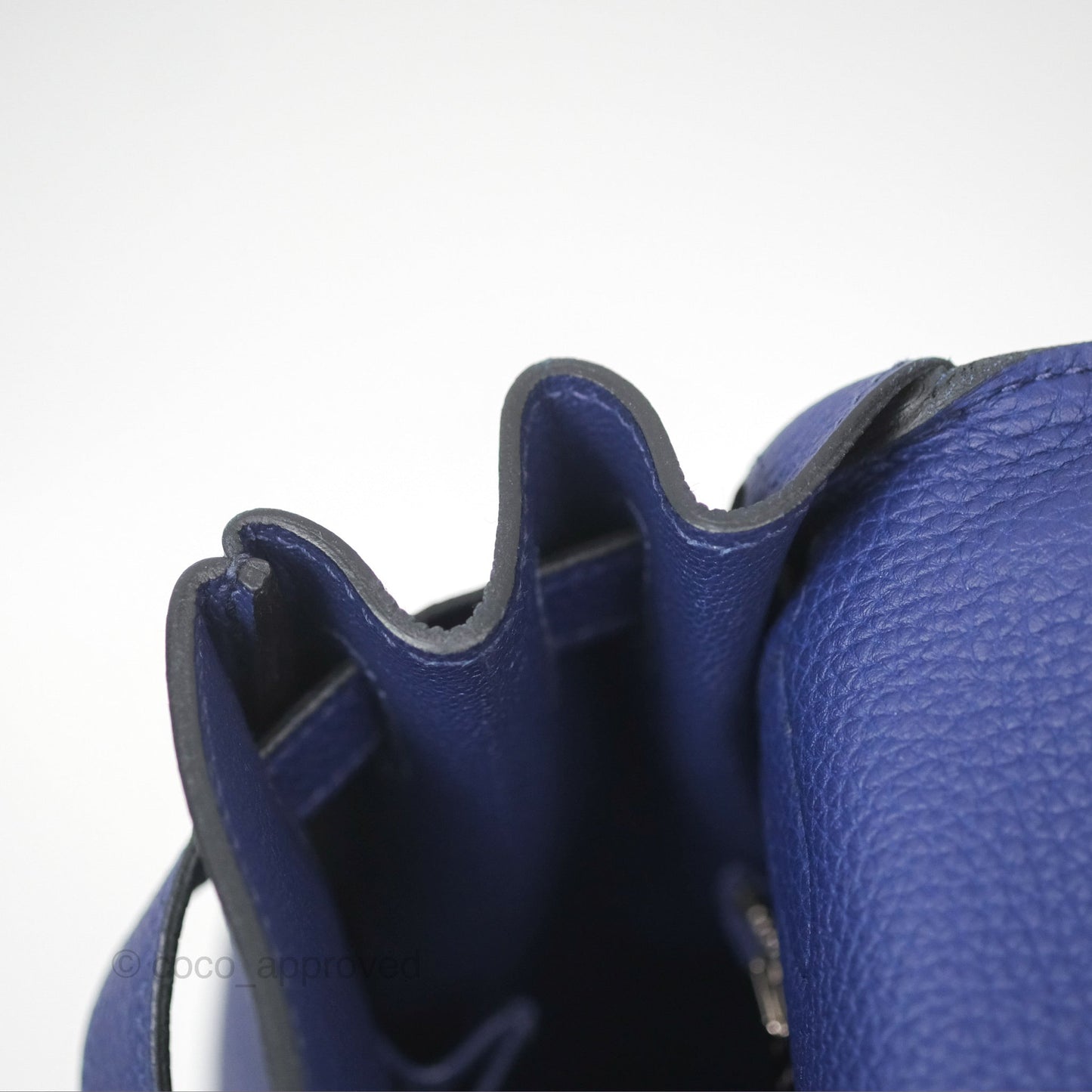 Hermès Kelly 32 Retourne Touch Bleu Encre Croc TM Palladium Hardware