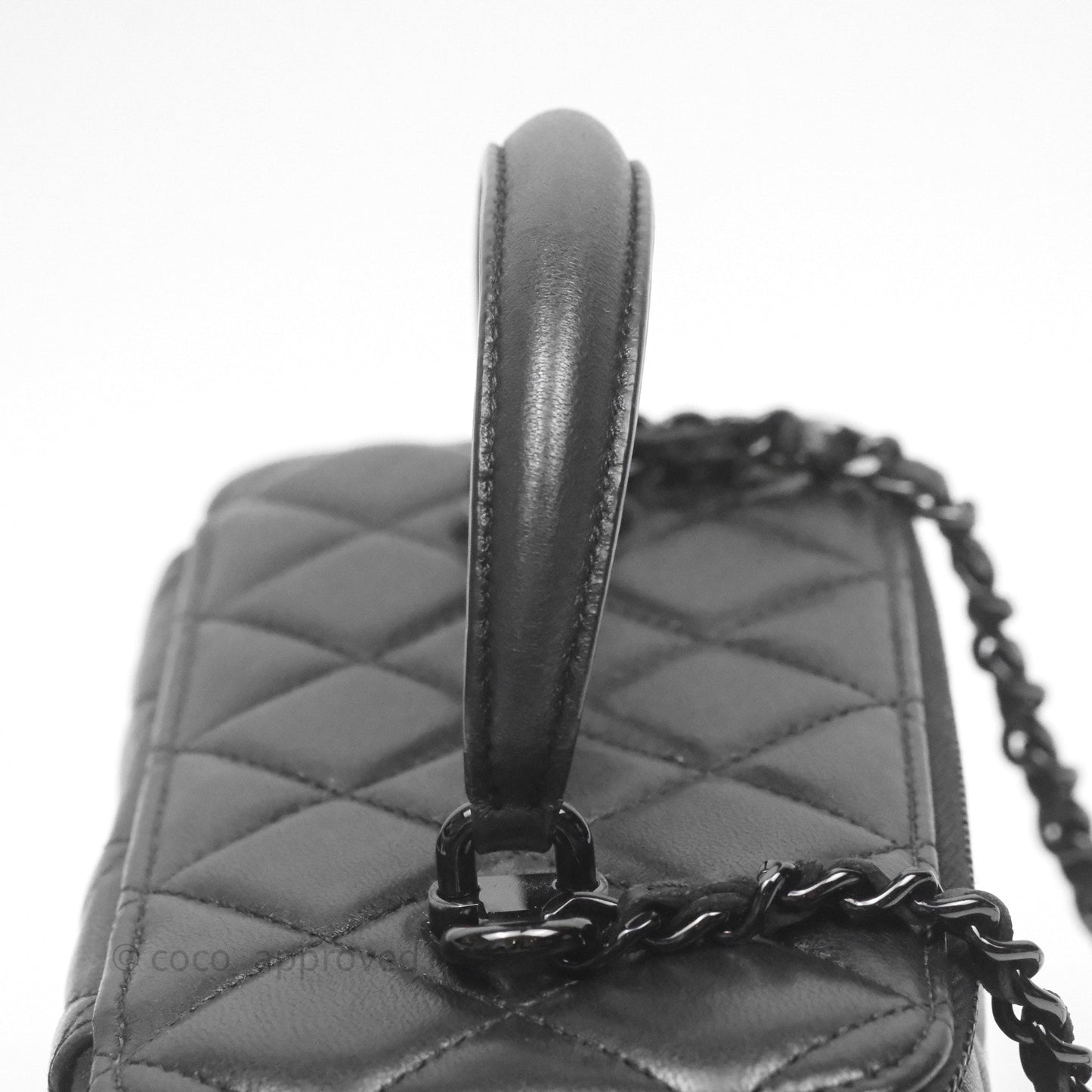 Chanel Vanity Rectangular Top Handle So Black Lambskin