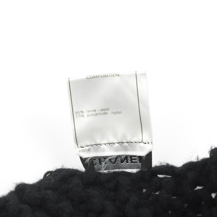 Chanel Fringe Scarf Black