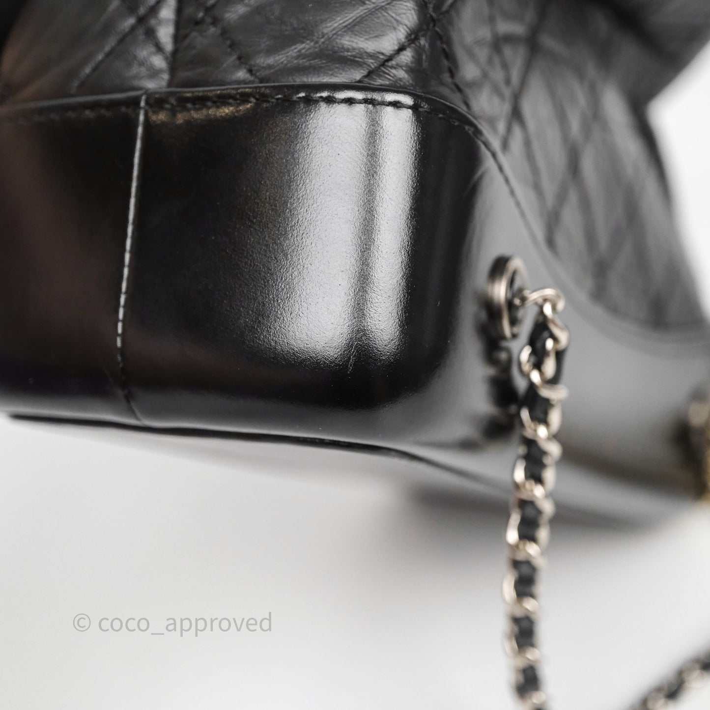 Chanel Small Gabrielle Backpack Quilted Black Aged Calfskin