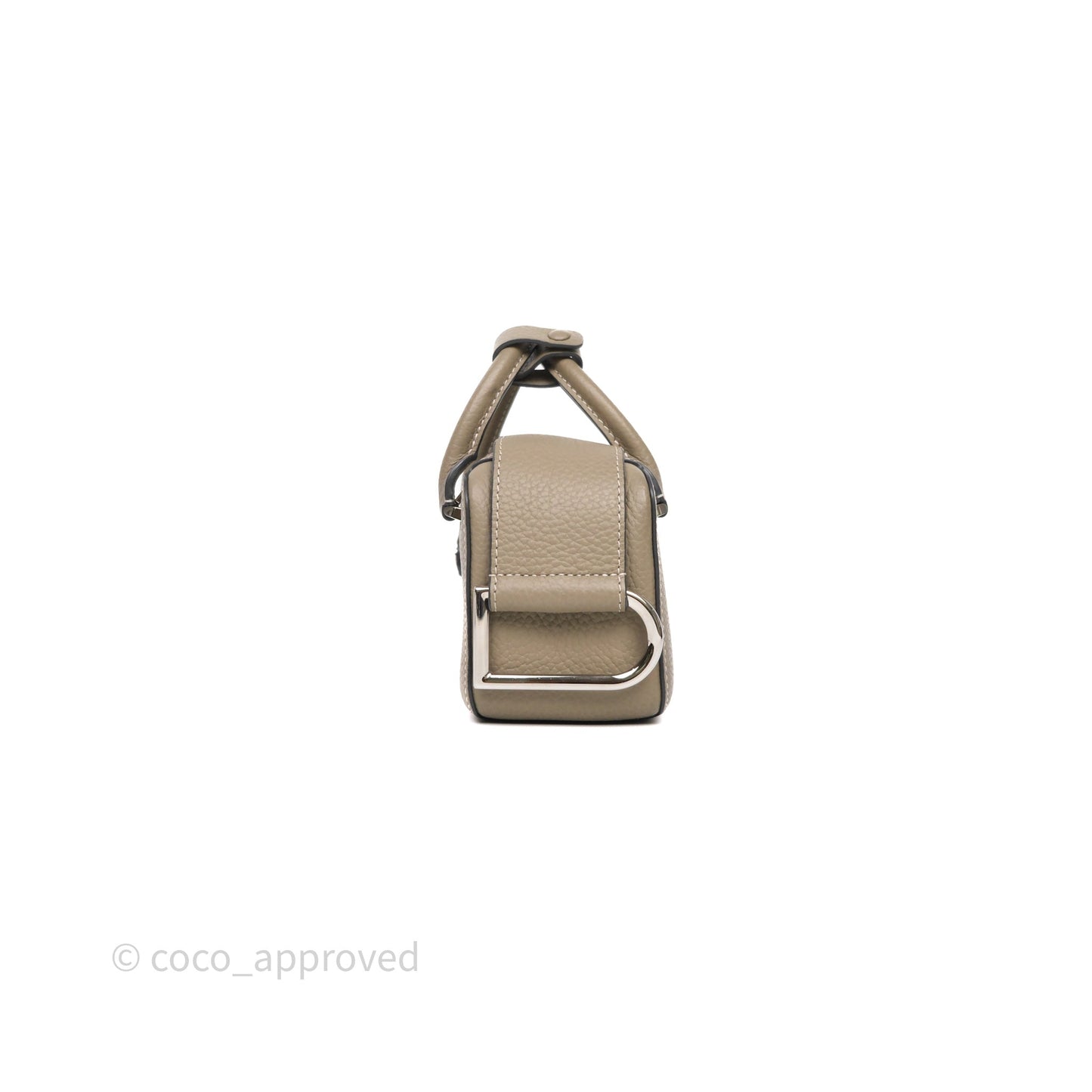 Delvaux Cool Box Nano Ivory Taurillon Soft Grained Calfskin Palladium Hardware