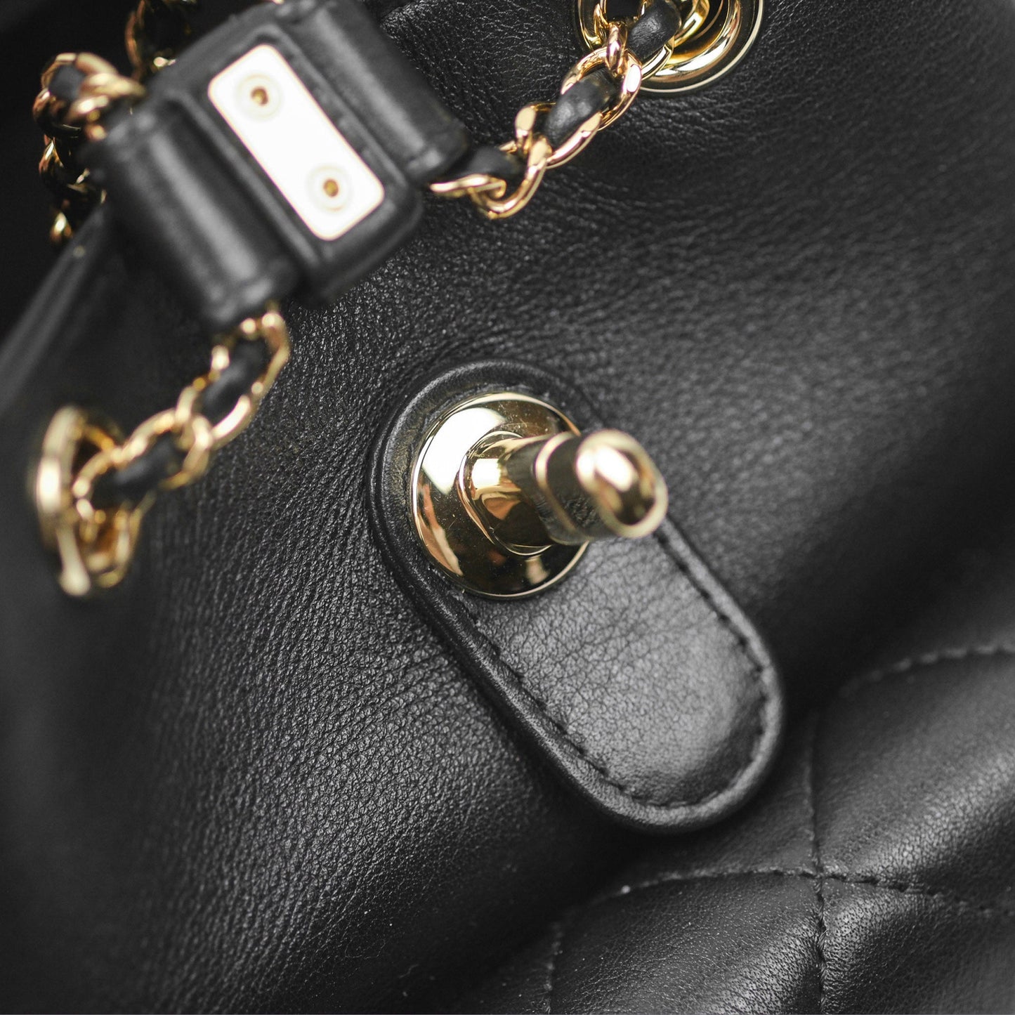 Chanel Quilted Small Duma Drawstring Backpack Black Calfskin