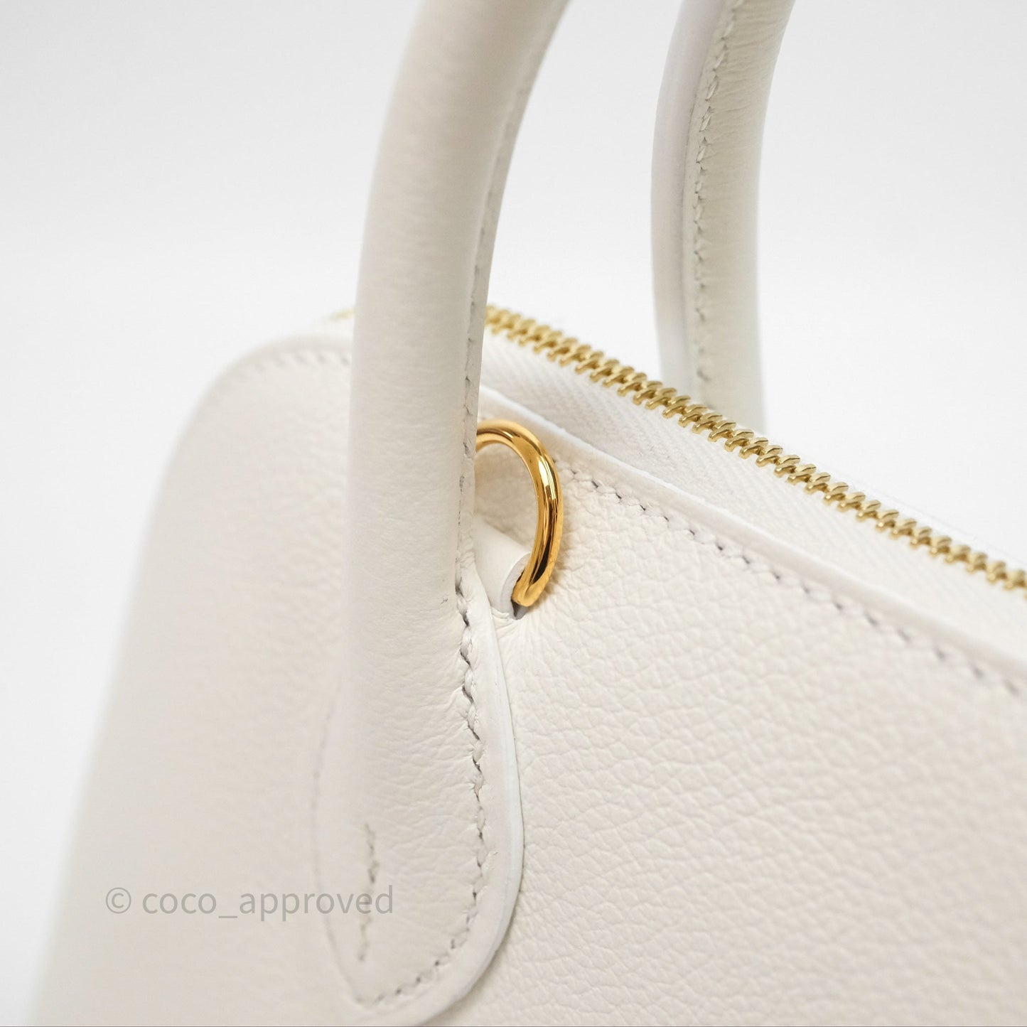 Hermès Bolide Mini 1923 Blanc 01 Evercolor Gold Hardware