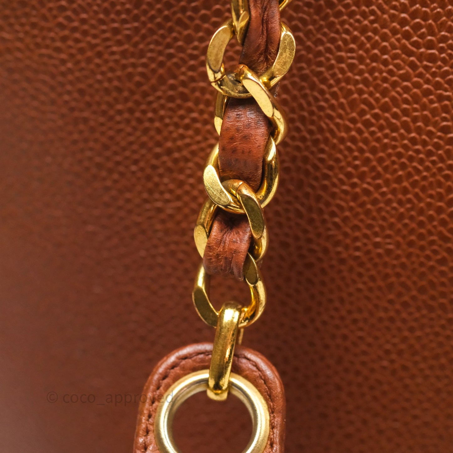 Chanel Vintage Tote Caramel Caviar 24K Gold Hardware