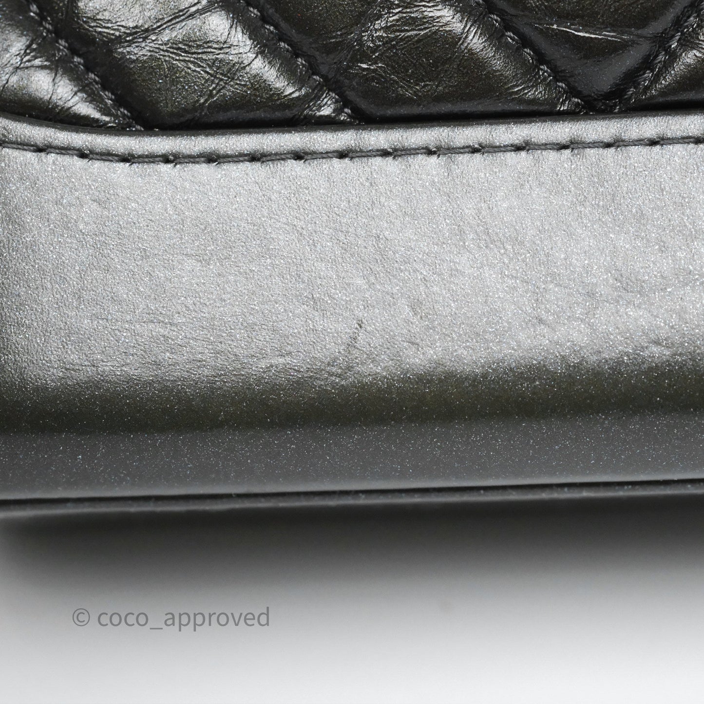 Chanel Small Gabrielle Hobo Chevron Iridescent Grey Aged Calfskin