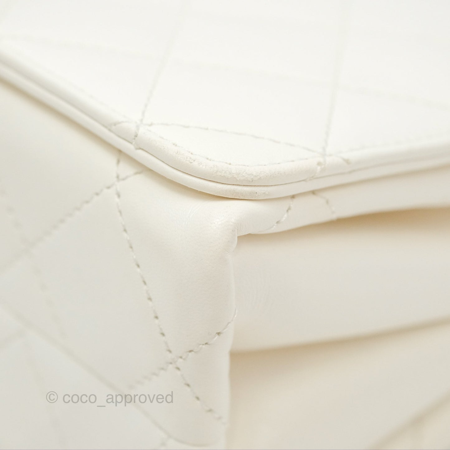 Chanel Mini Flap Bag with Enamel Charm Chain White Lambskin Gold Hardware