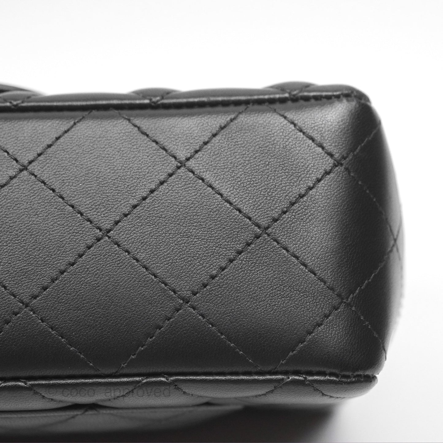 Chanel Quilted Mini Rectangular Black Lambskin Gold Hardware