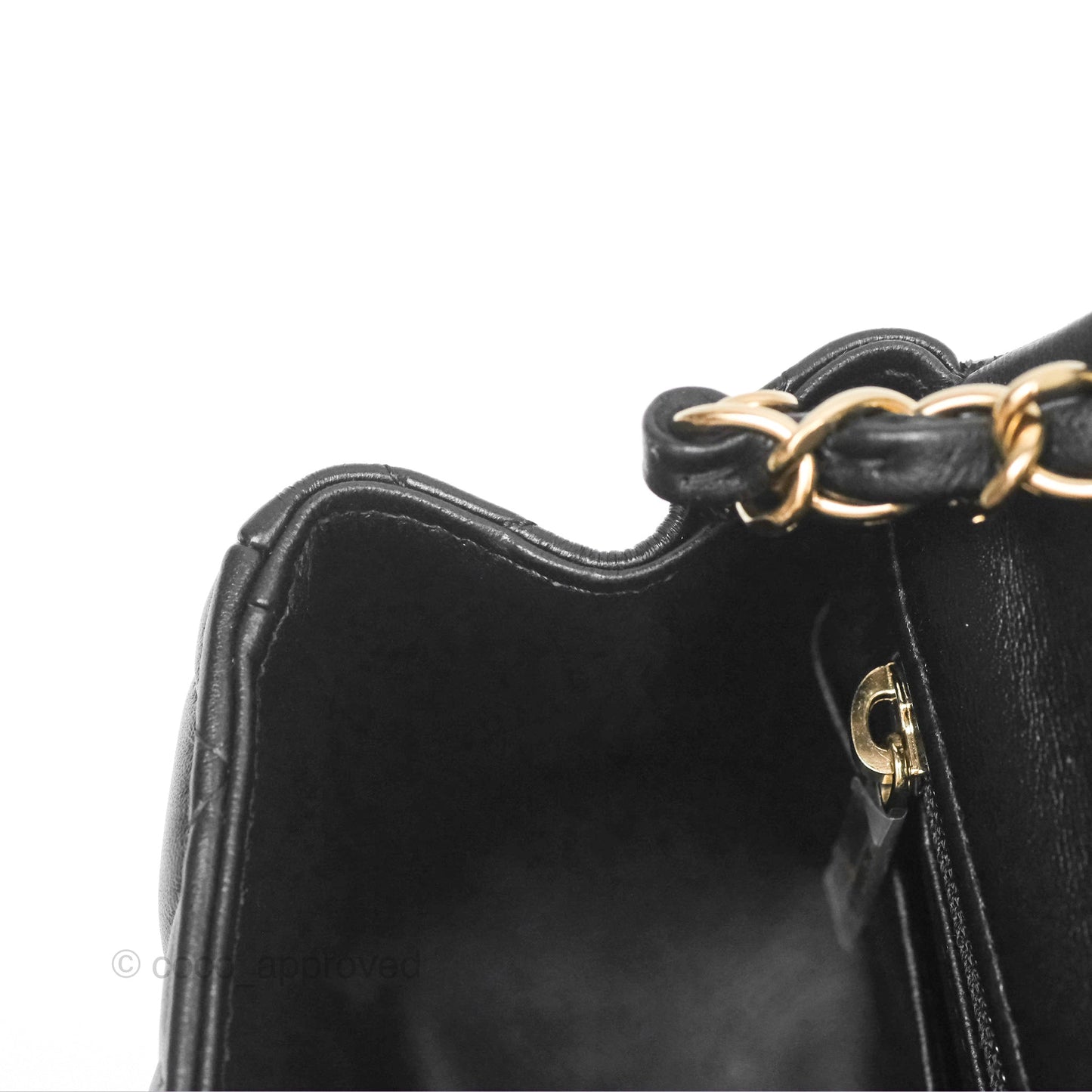 Chanel Mini Square Black Lambskin Gold Hardware