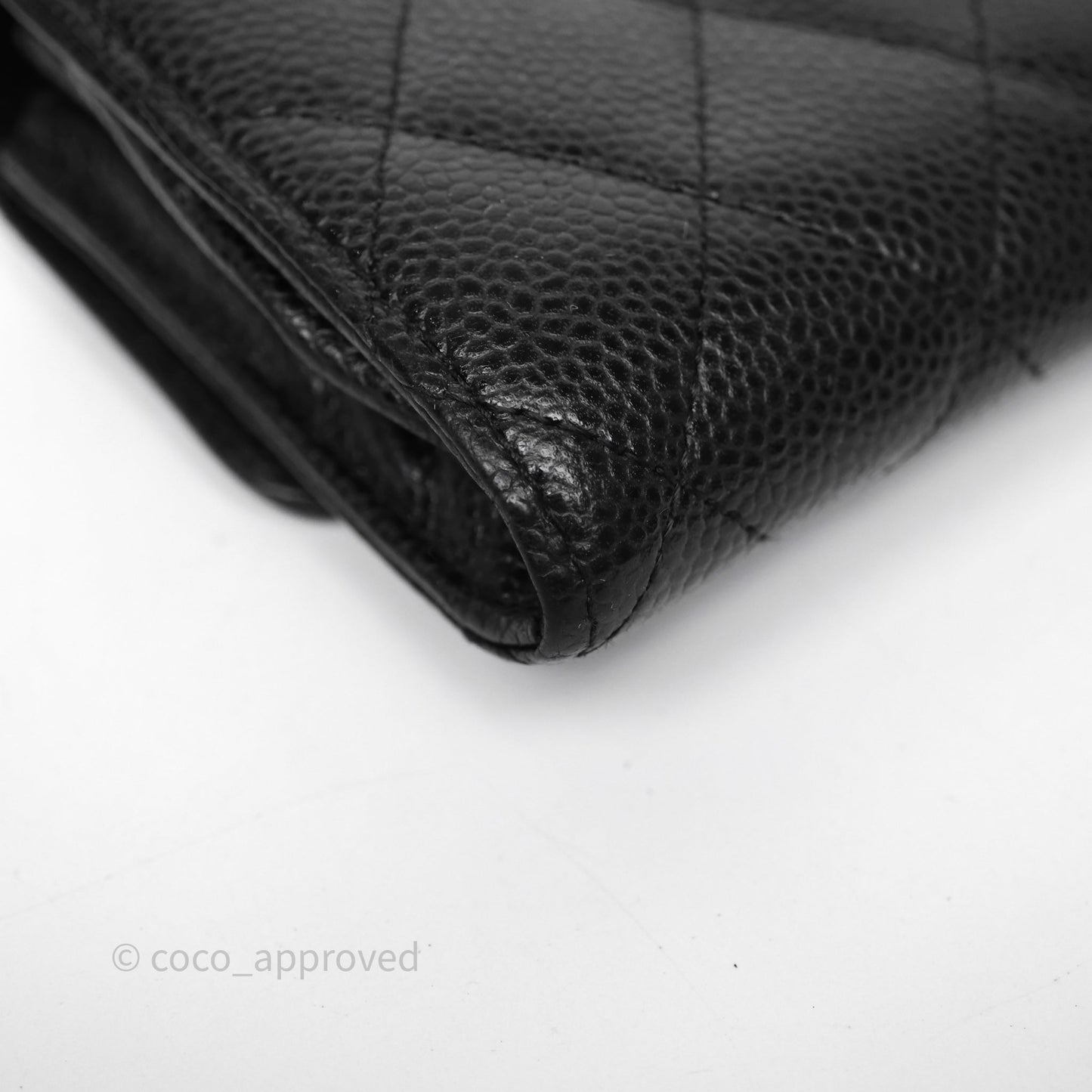 Chanel Quilted Classic Zip Long Wallet Black Caviar Gold Hardware