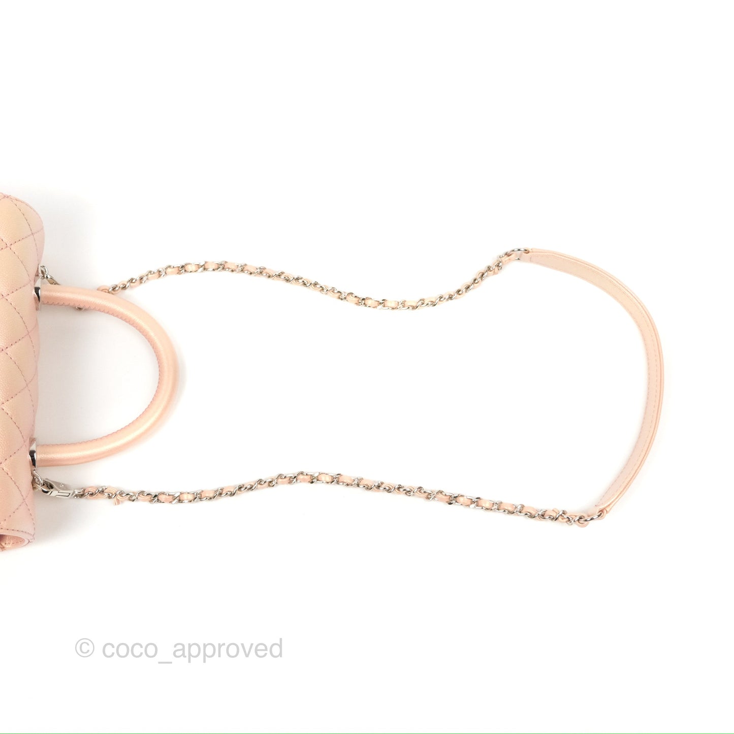 Chanel Small Quilted Coco Handle Iridescent Pink Caviar Rainbow Hardware