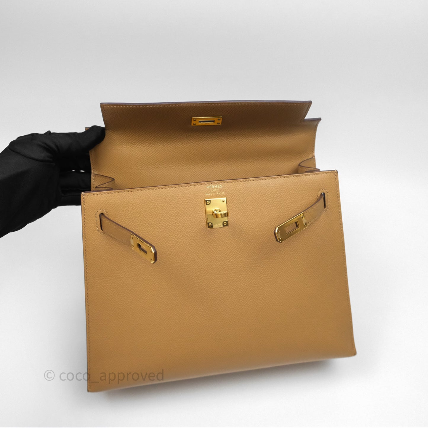 Hermès Sellier Kelly 25 Chai 0M Epsom Gold Hardware