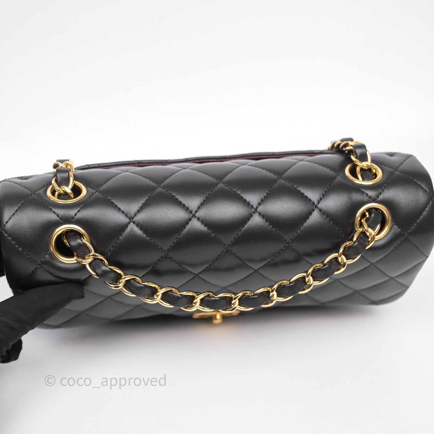 Chanel Small Classic Flap Quilted Black Lambskin Gold Hardware
