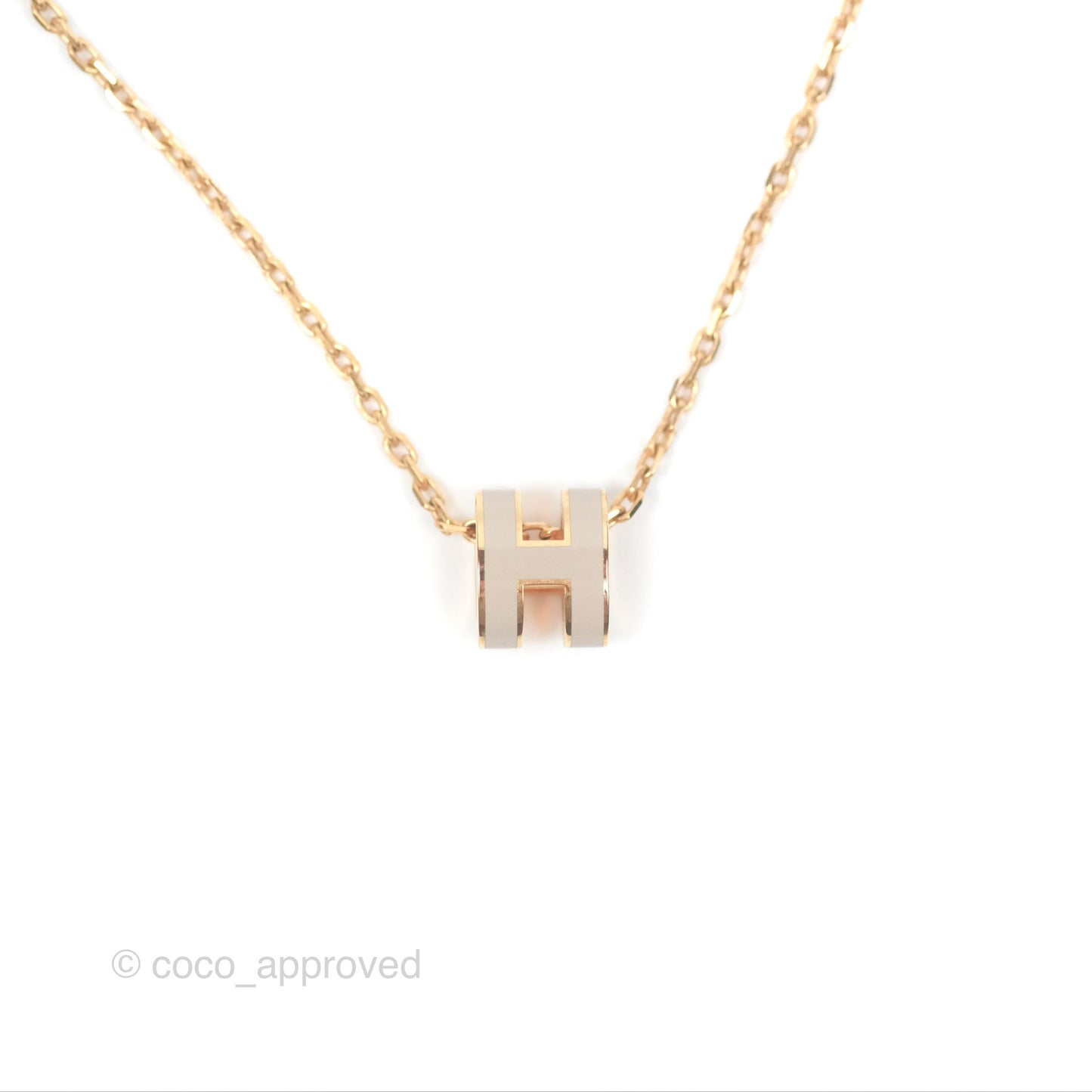 Hermès Mini Pop H Pendant Necklace Marron Glace Rose Gold Hardware