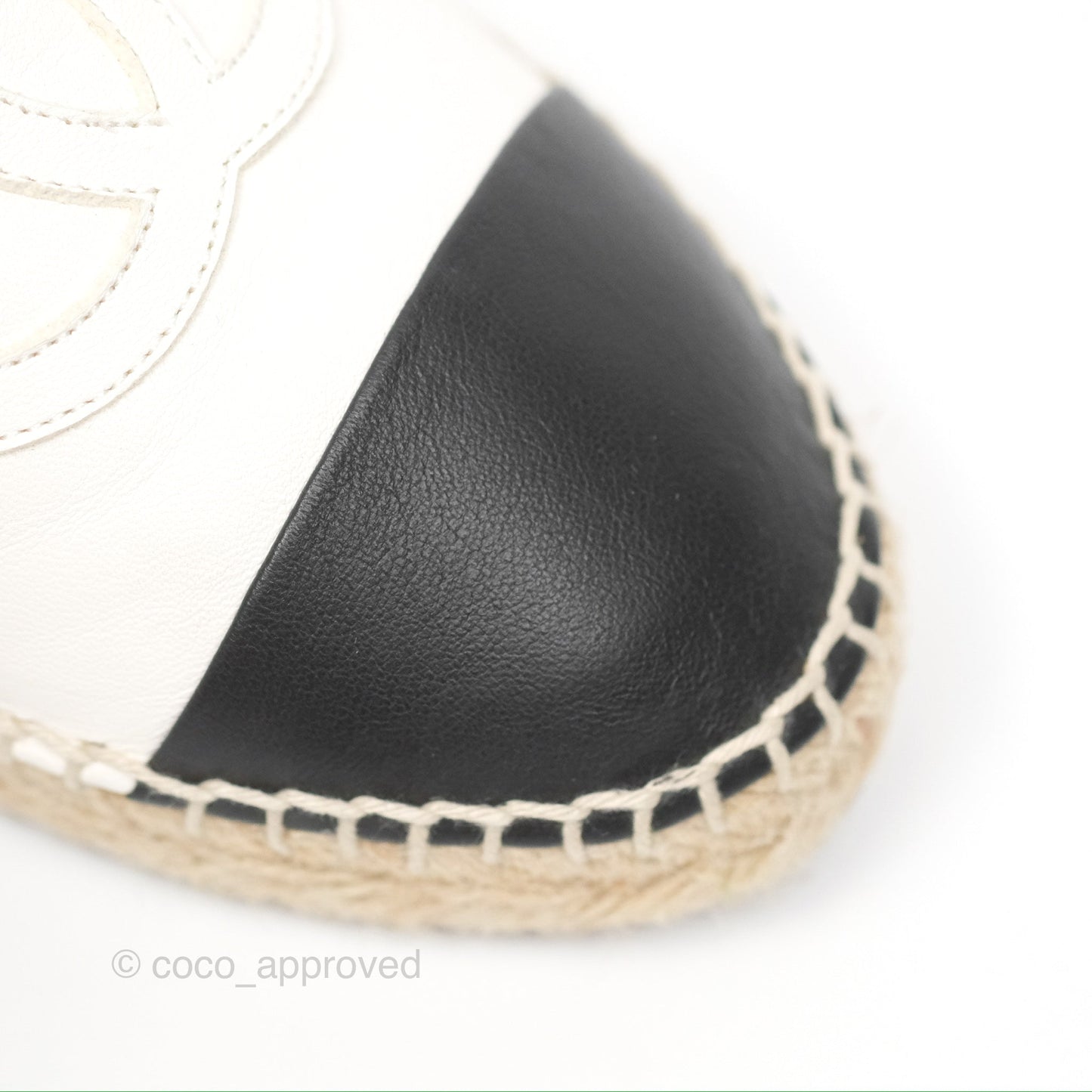 Chanel Leather Espadrilles White/ Black Size 38