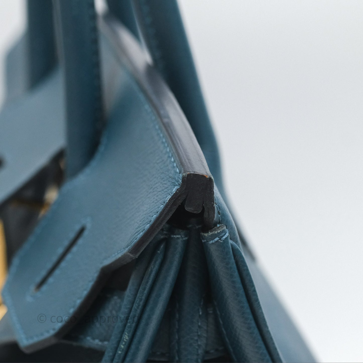 Hermès Birkin 30 Retourne Bleu de Prusse 7P Epsom Gold Hardware