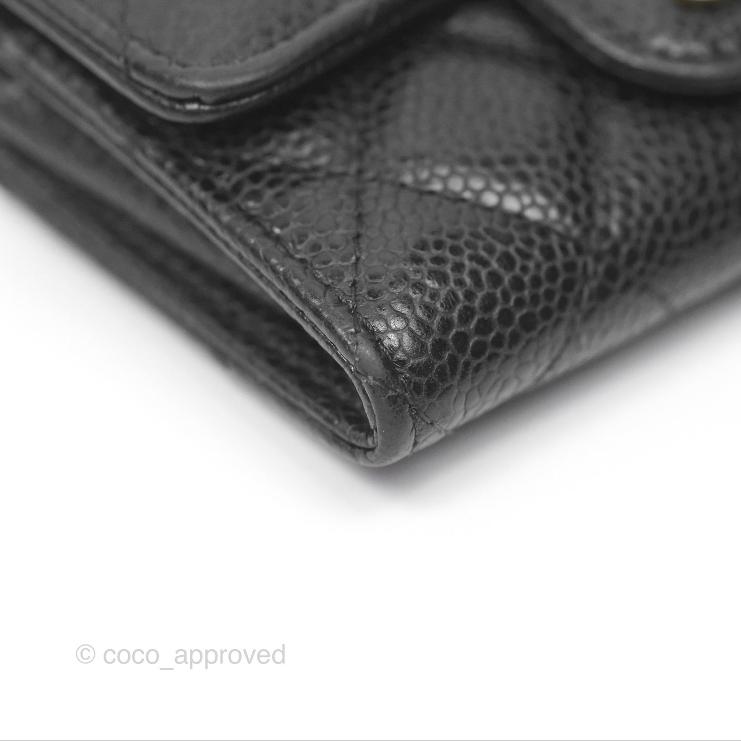 Chanel Quilted Flap Card Holder Black Caviar Gold Hardware