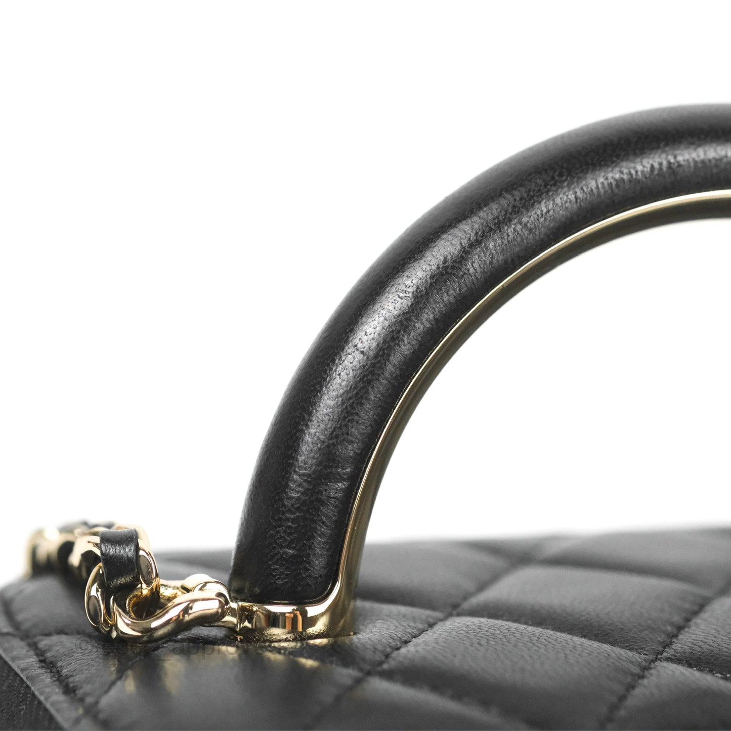 Chanel Vanity Rectangular Top Handle Black Lambskin Gold Hardware