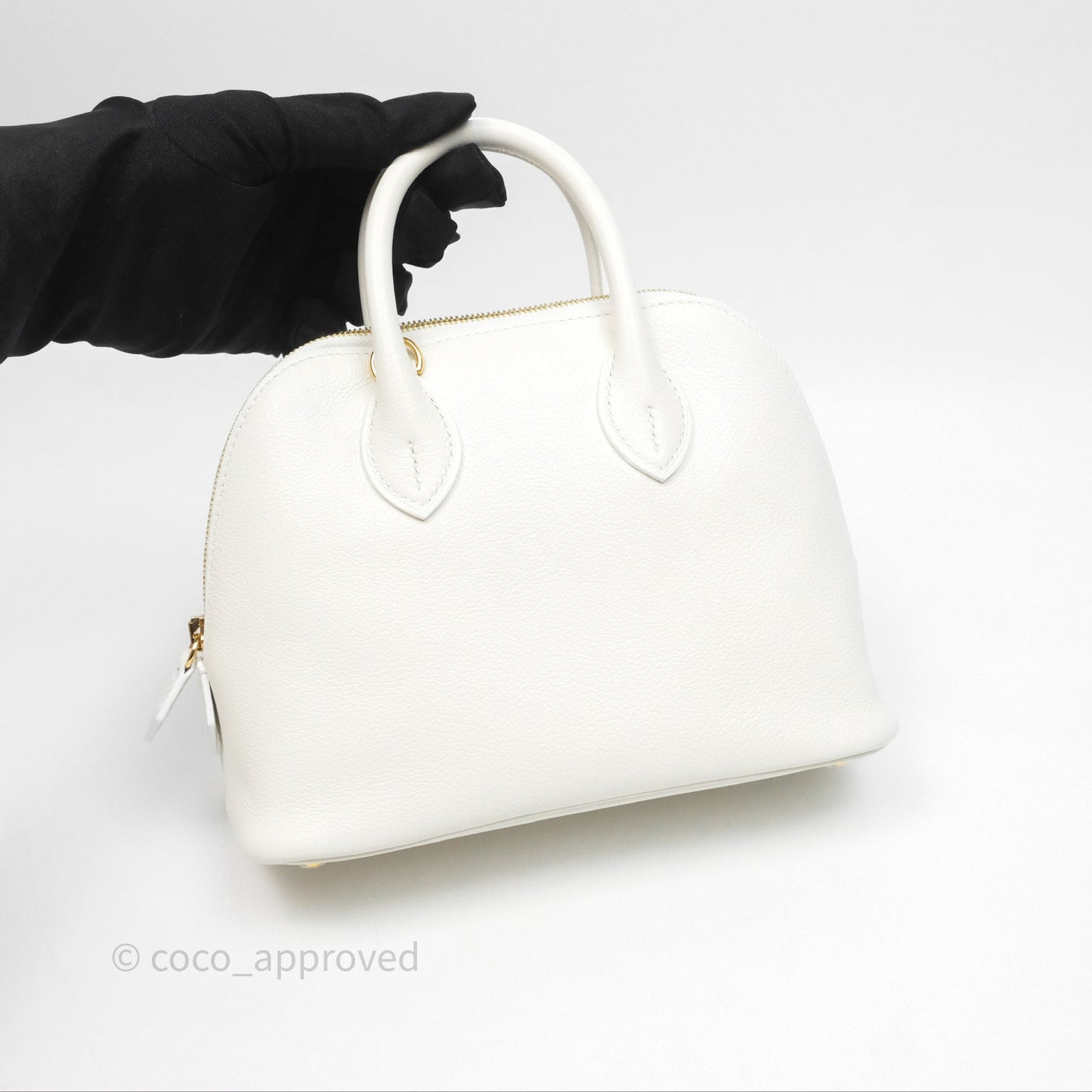 Hermès Bolide Mini 1923 Blanc 01 Evercolor Gold Hardware