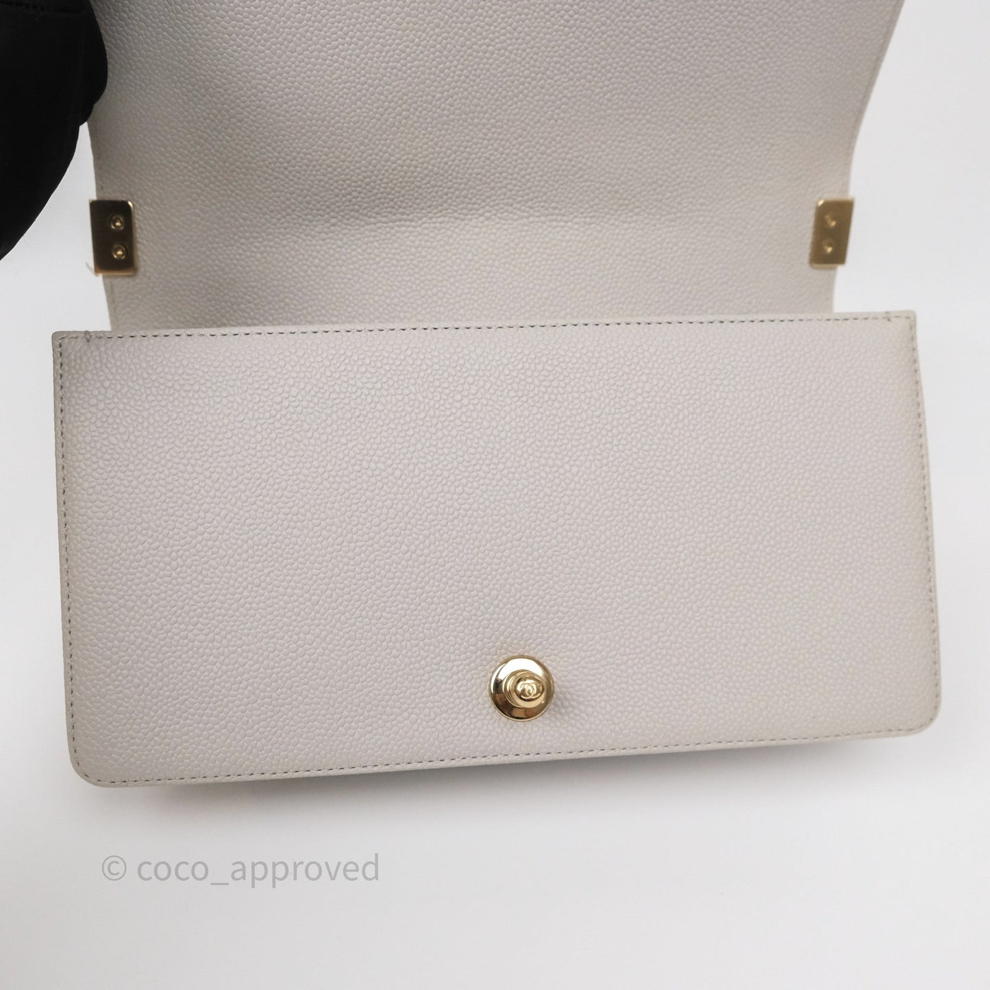Chanel Medium Boy Quilted Grey Caviar Gold Hardware