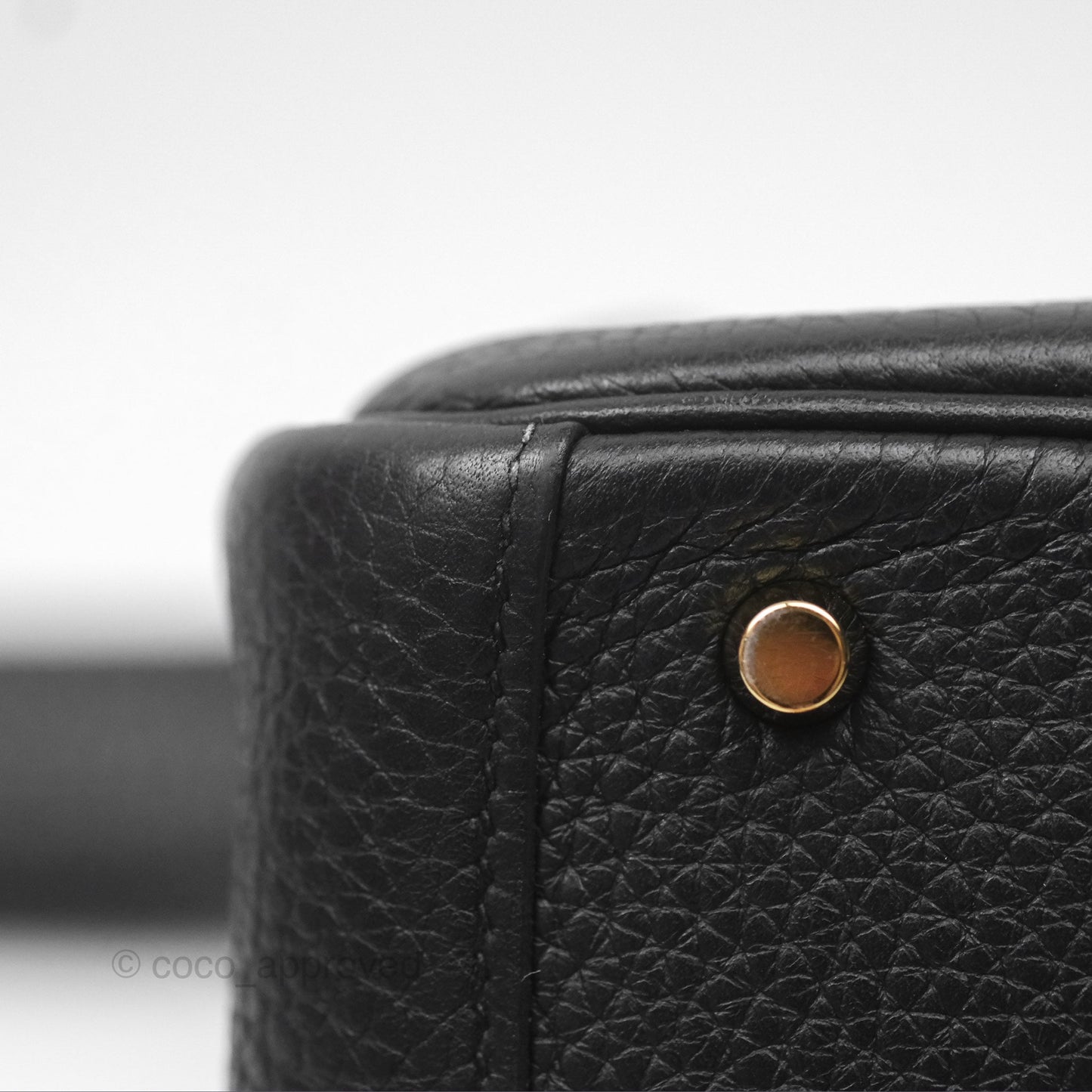 Hermès Mini Lindy 20 Noir 89 Clemence Gold Hardware