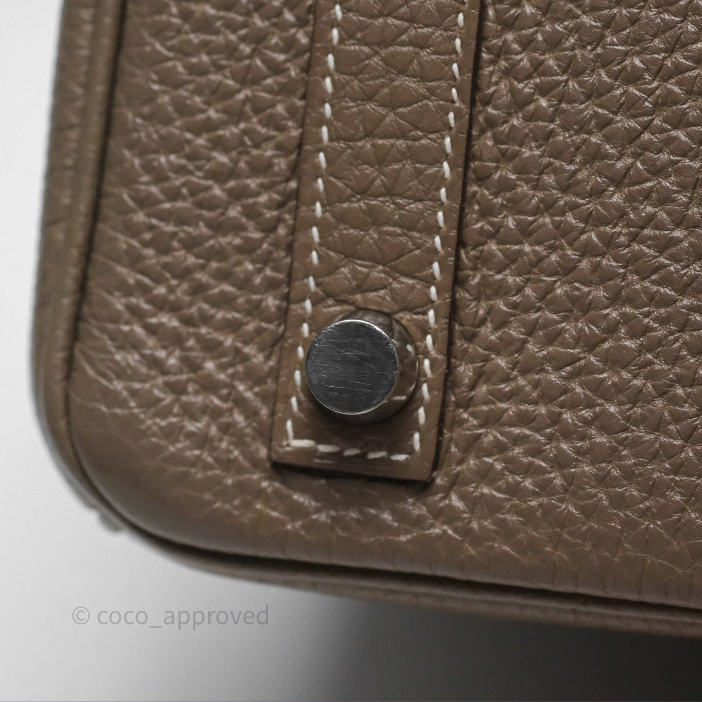 Hermes Birkin 25 Retourne Etoupe 18 Clemence Palladium Hardware