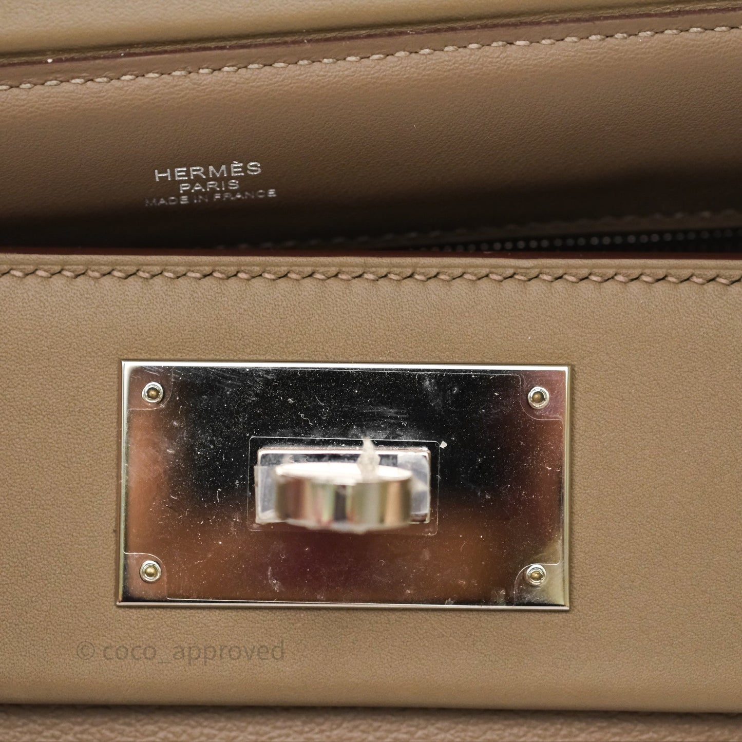 Hermès 24/24 21 Mini Etoupe 18 Evercolor/ Swift Palladium Hardware