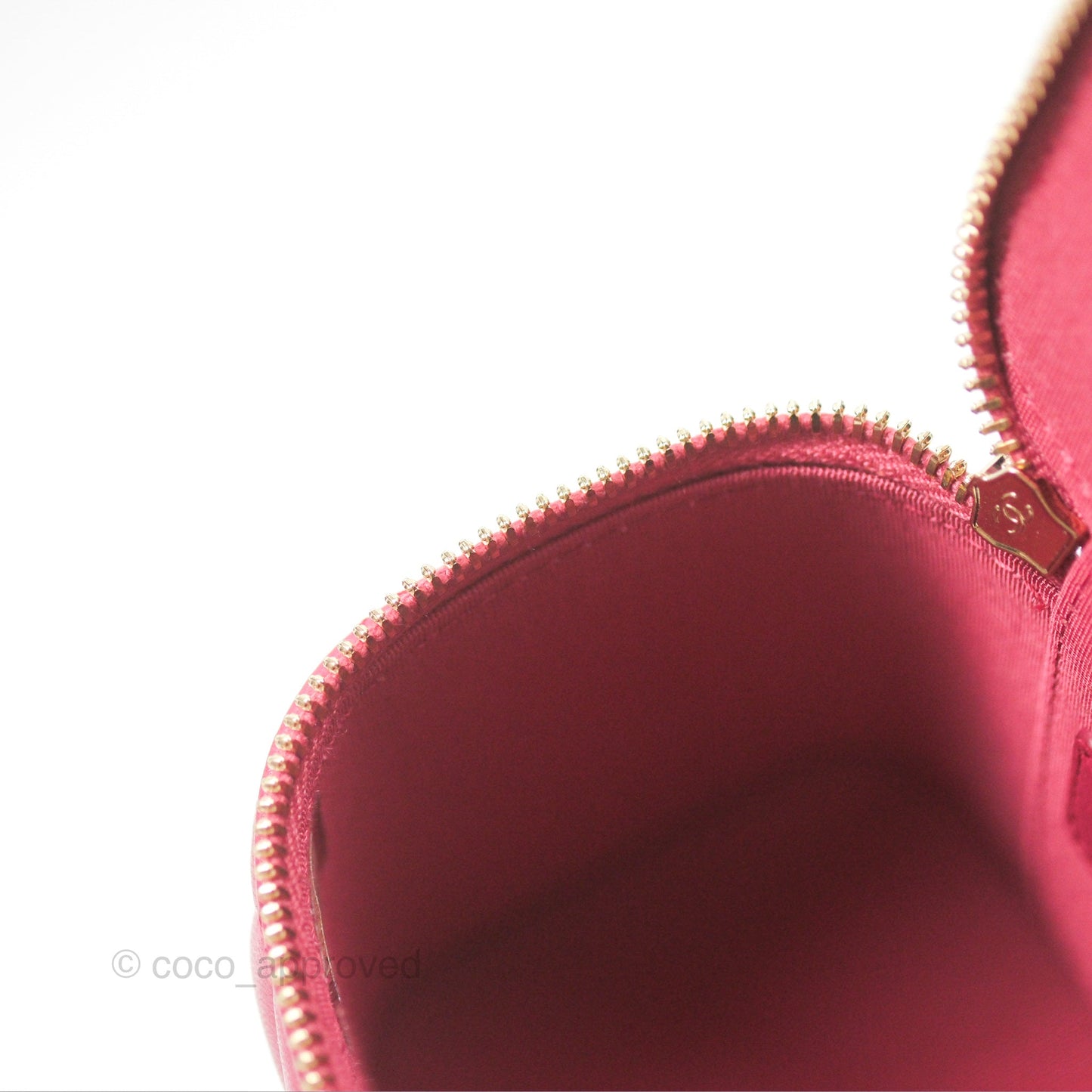 Chanel Mini Top Handle Vanity With Chain Dark Pink Lambskin Aged Gold Hardware