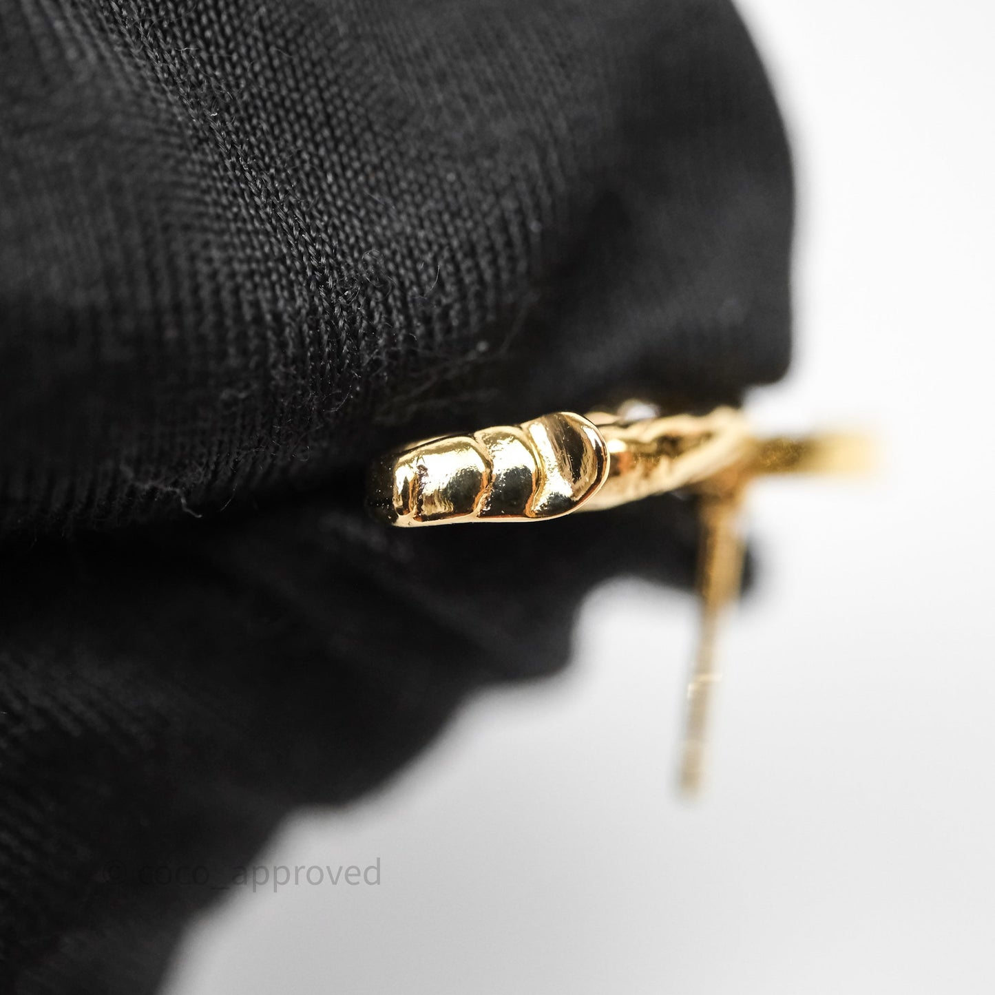 Chanel CC Crystals Earrings Gold Tone 23C