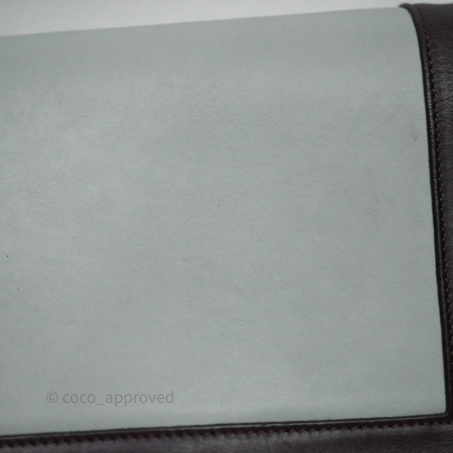 Celine Medium Frame Bag Burgundy / Pearl Blue Calfskin Silver Hardware