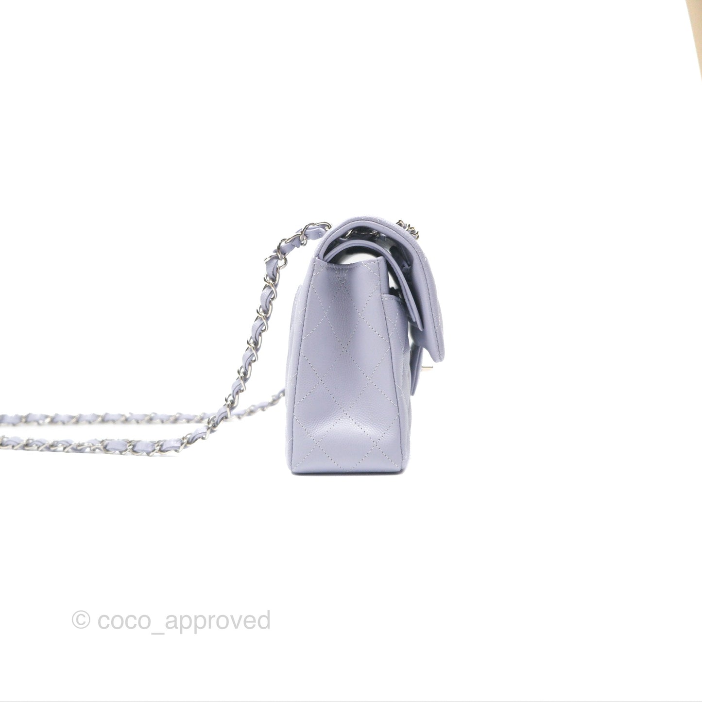 Chanel Small Classic Quilted Flap Lilac Caviar Silver Hardware 21K