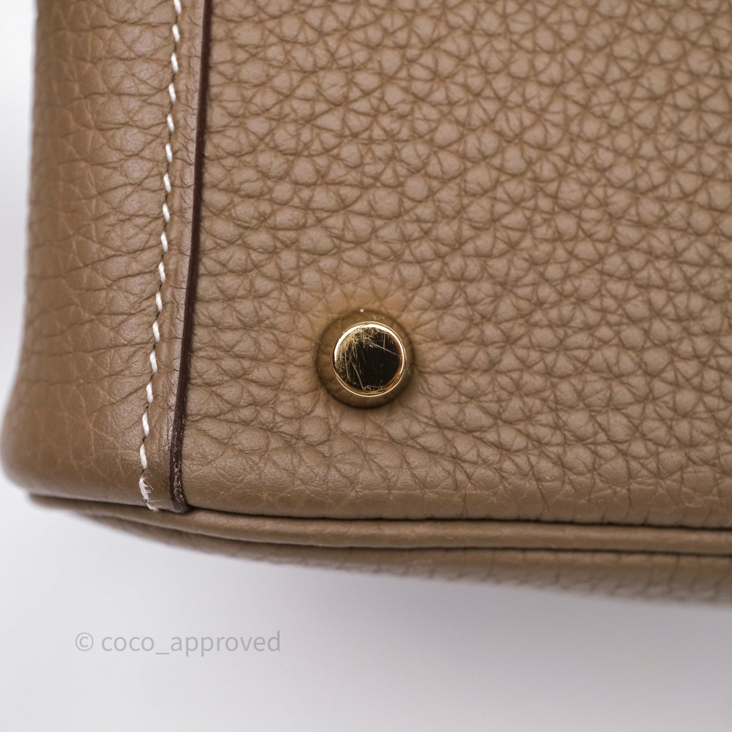 Hermès Mini Lindy 20 Etoupe 18 Clemence Gold Hardware