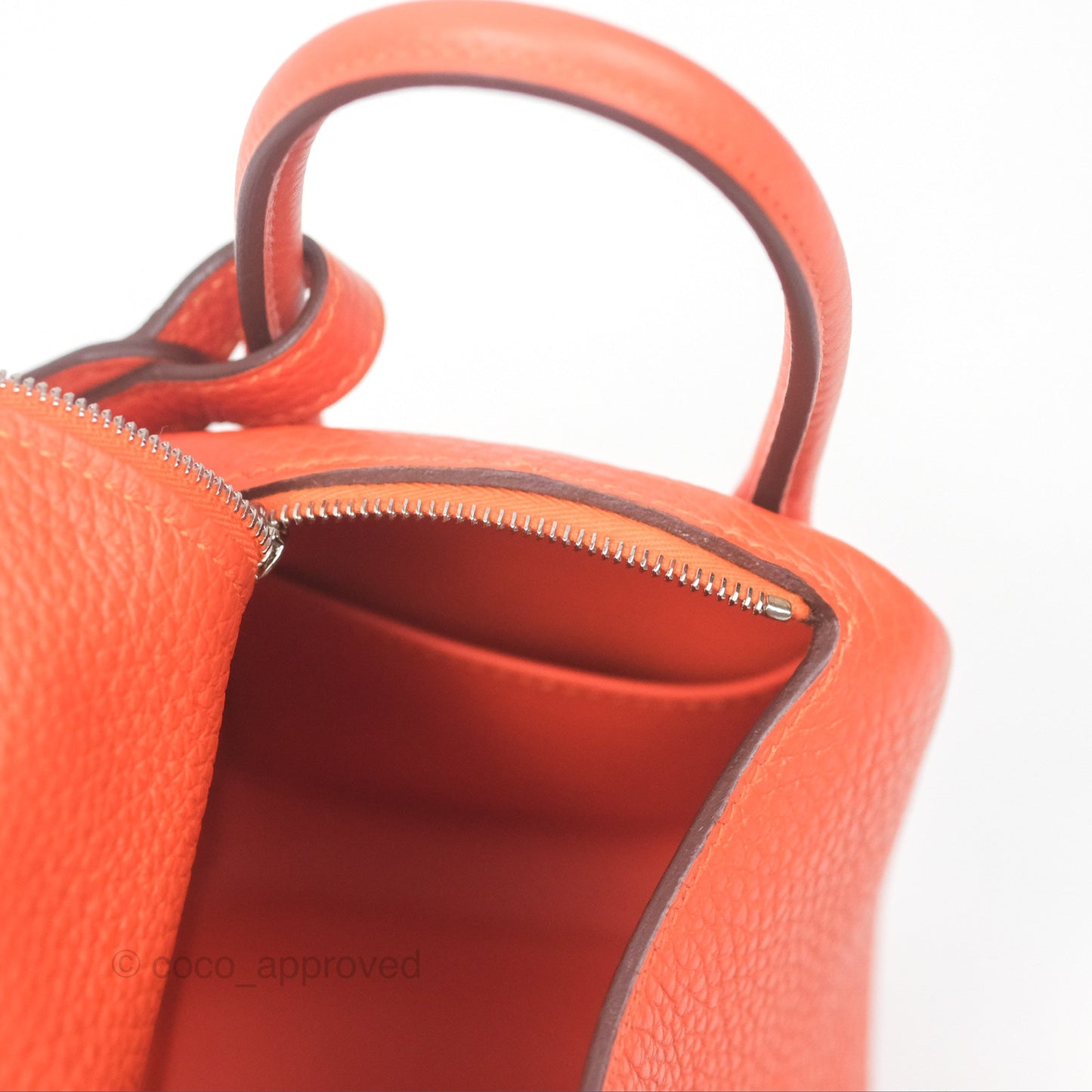 Hermès Mini Lindy 20 Orange Poppy 8V Clemence Palladium Hardware