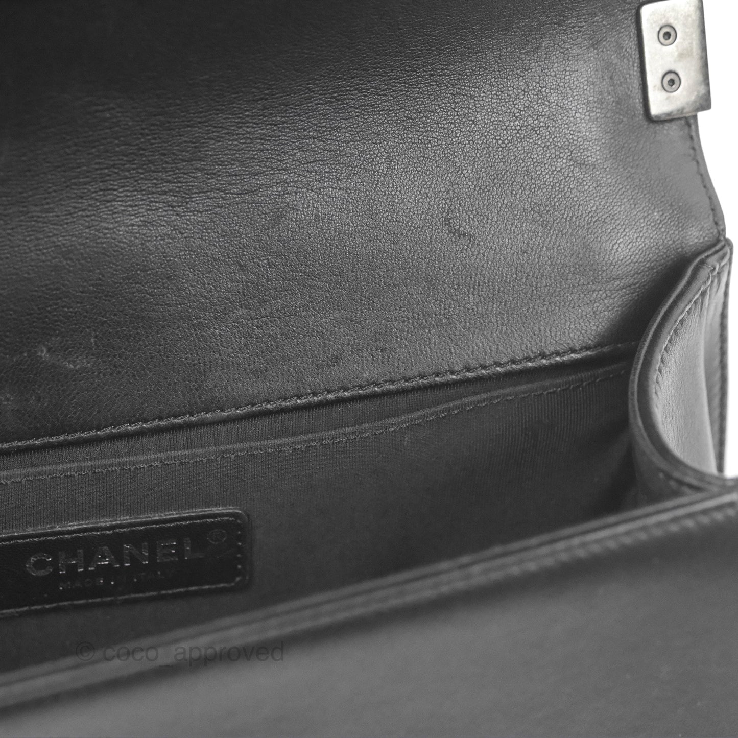 Chanel Quilted Medium Boy Black Calfskin Ruthenium Hardware