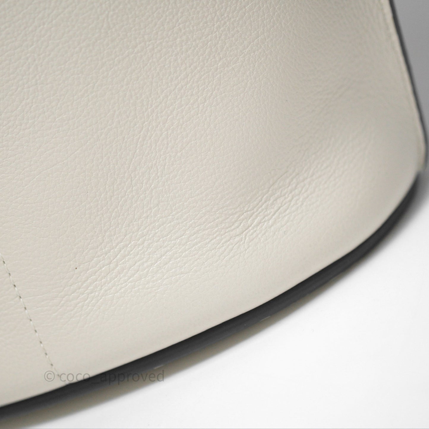 Loewe Gate Bucket Handle Bag Soft White Grained Calfskin