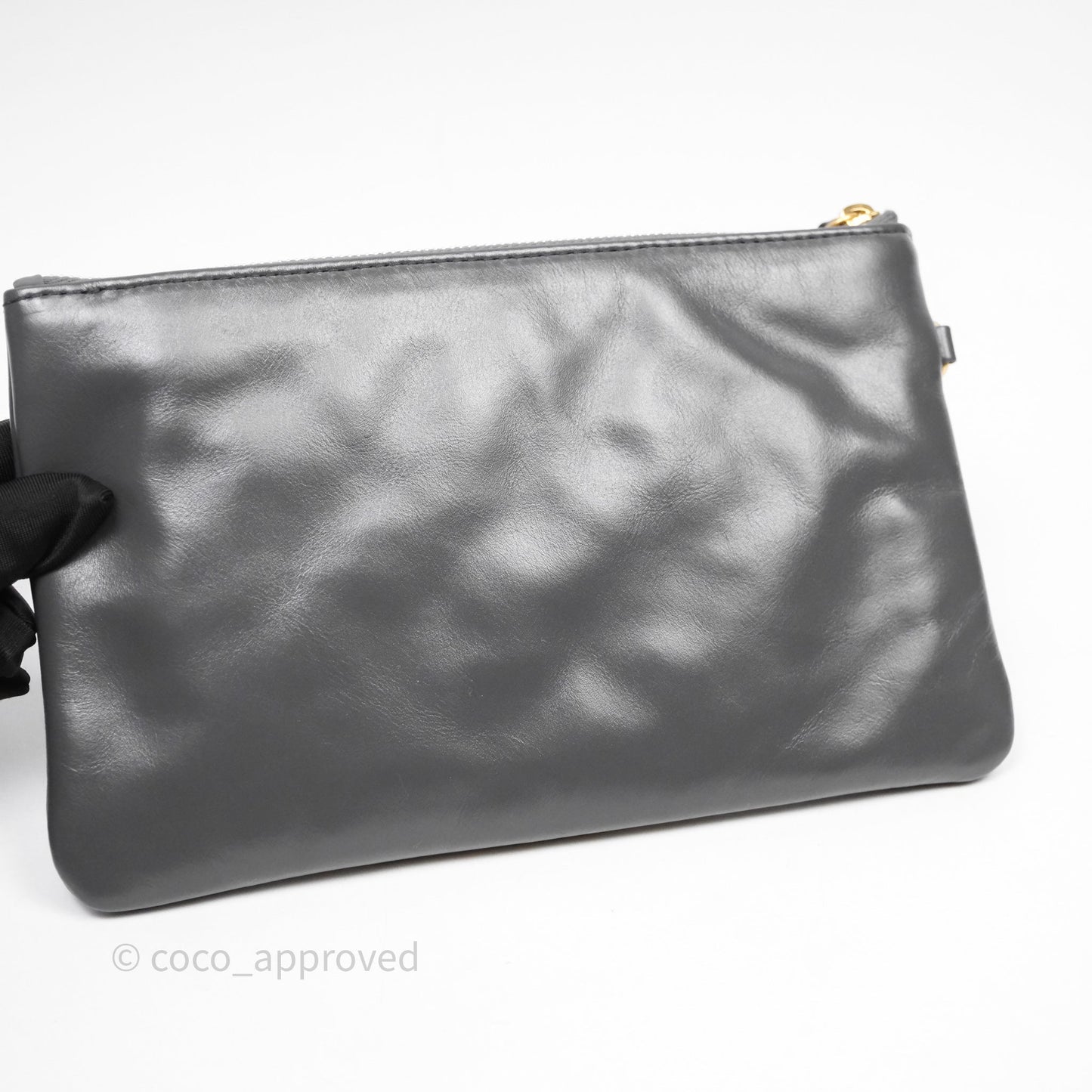 Chanel 22 Bag Medium Dark Grey Calfskin Gold Hardware